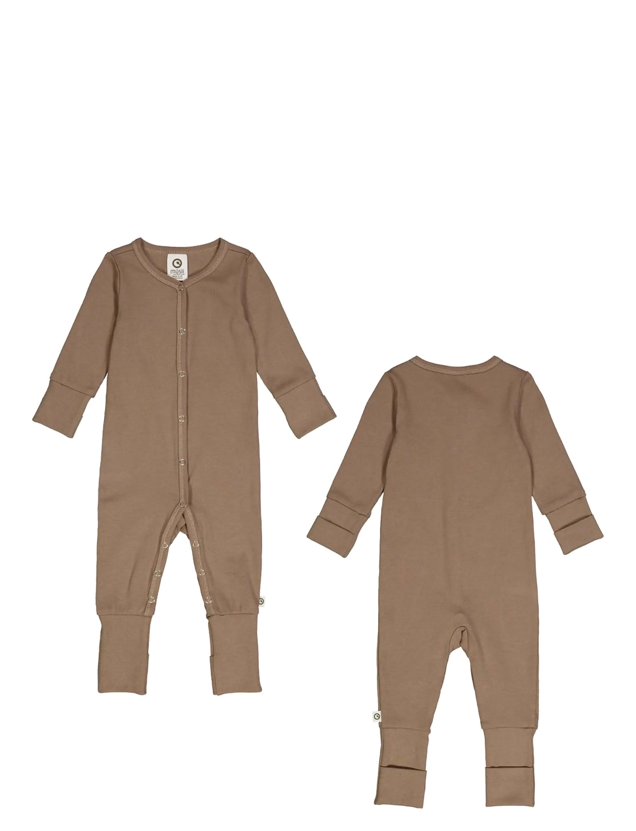 Müsli by Green Cotton - Rib bodysuit - long-sleeved - walnut - 3