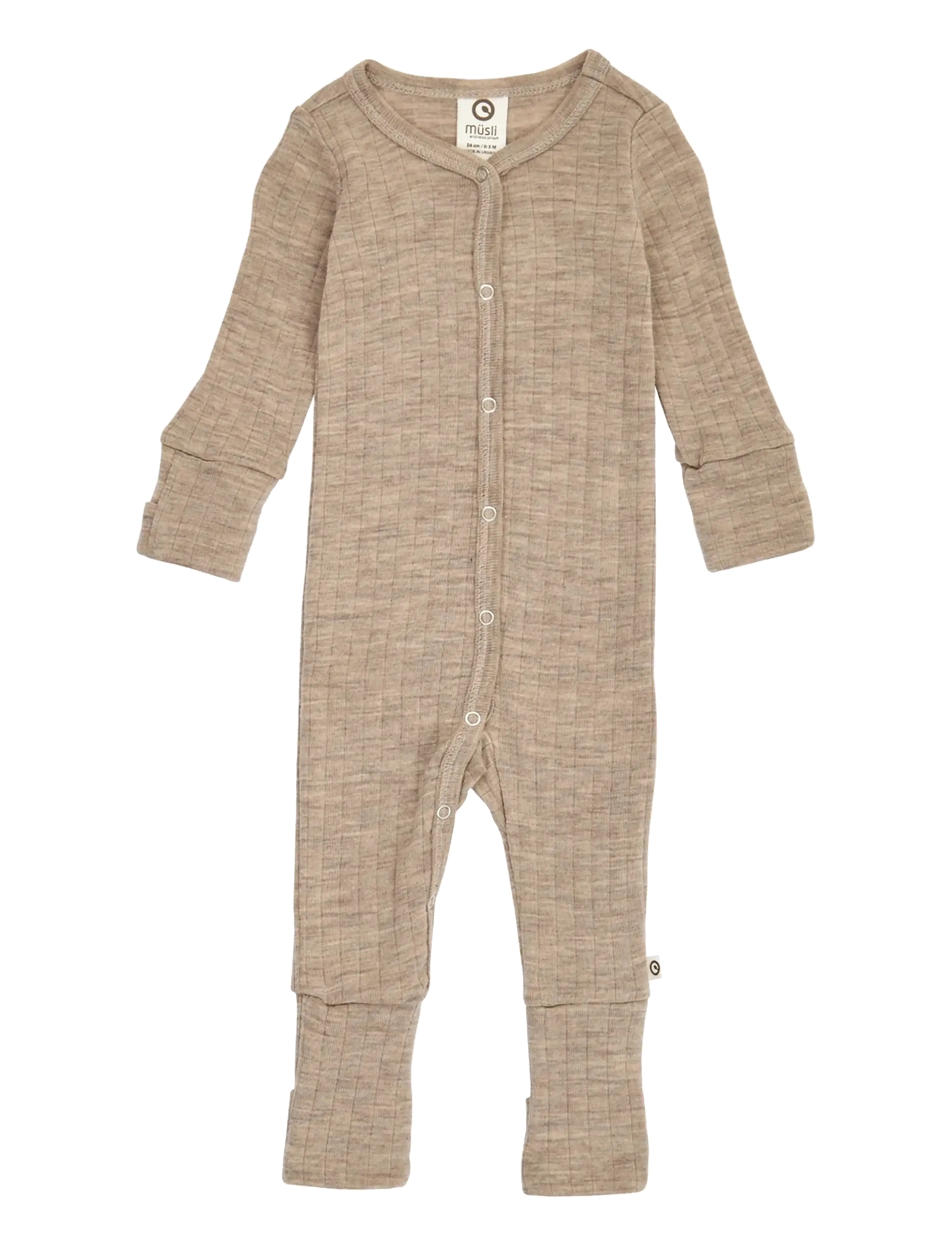 Müsli by Green Cotton Woolly rib bodysuit - Heldragter - BALSAM MELANGE / beige