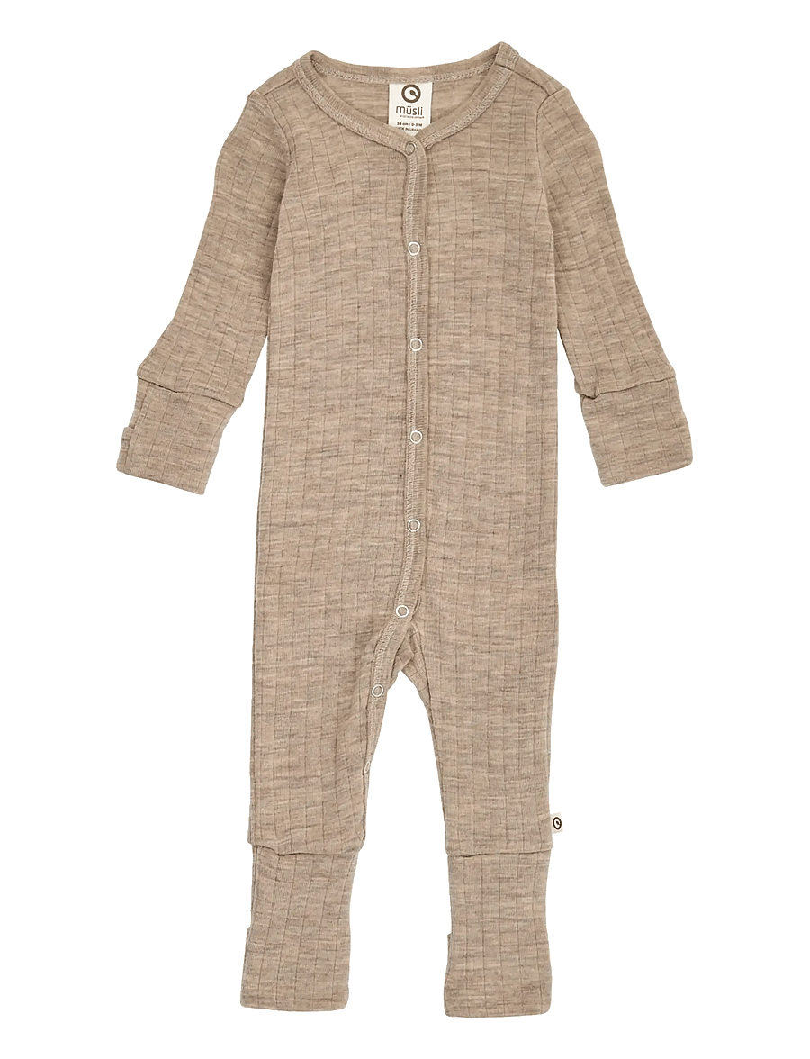 Müsli by Green Cotton - Woolly rib bodysuit - funkionsunterwäsche - baby - balsam melange - 1