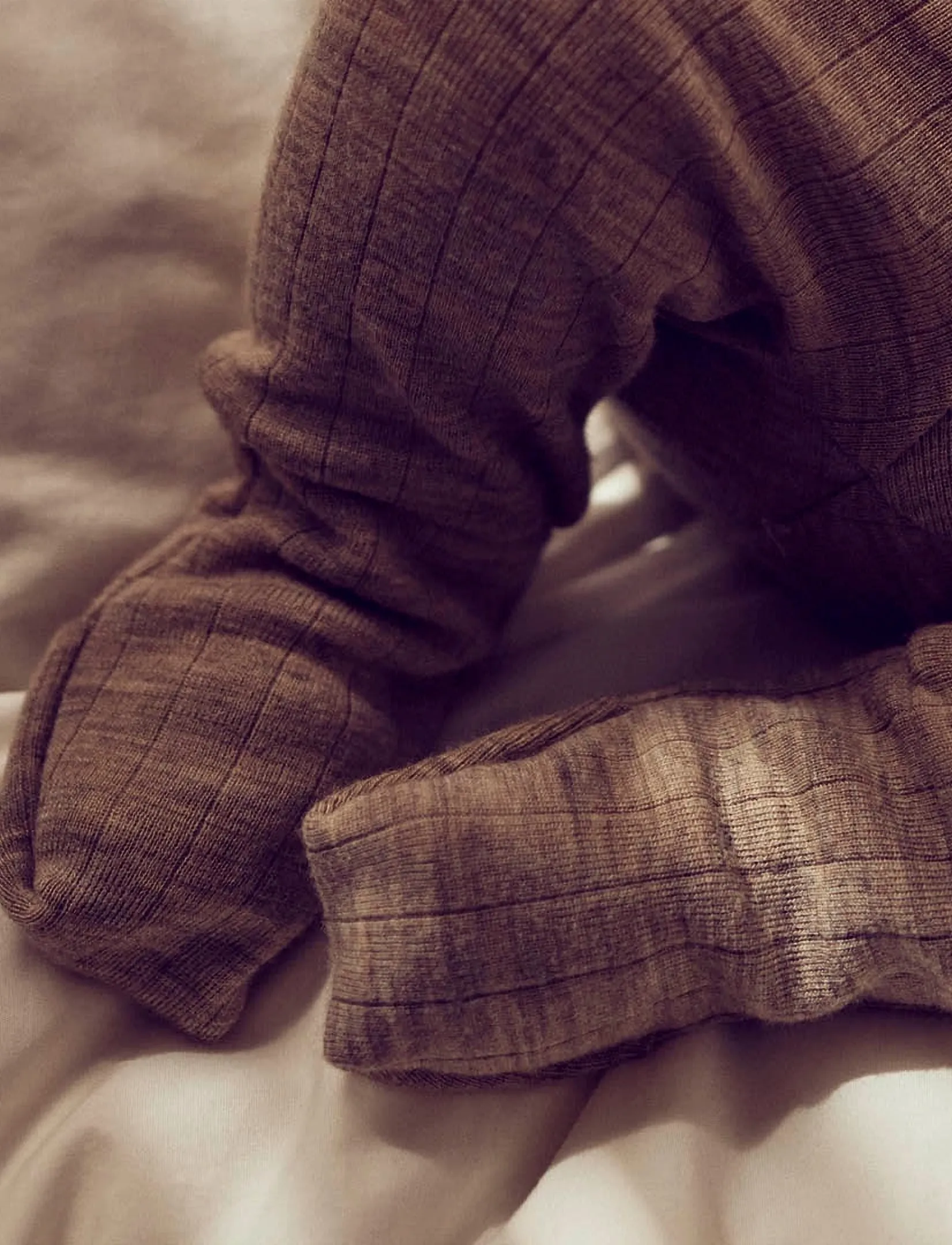 Müsli by Green Cotton - Woolly rib bodysuit - baselayer til baby - walnut melange - 4