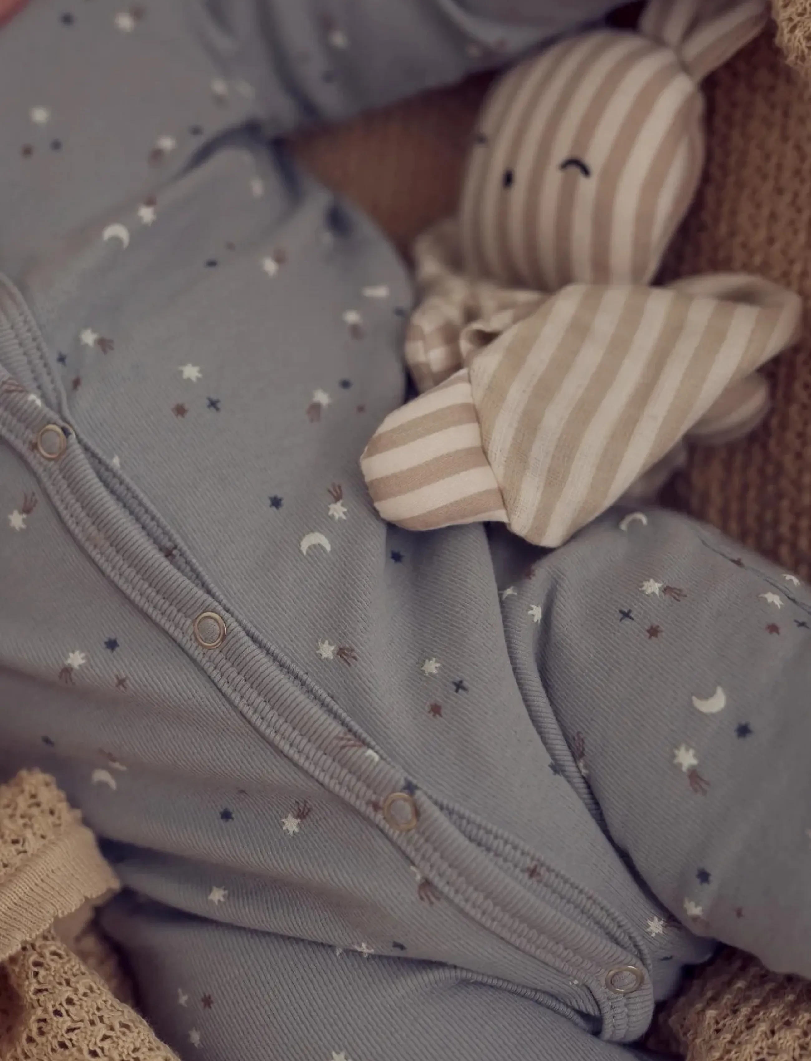 Müsli by Green Cotton Stars Bodysuit, 44, Blue, Bodysuits > Langærmede Bodysuits, Børn