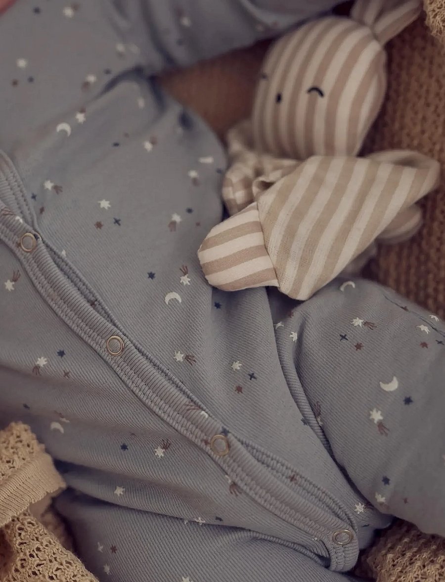 Müsli by Green Cotton - Stars bodysuit - langærmede heldragter - jasmin blue/ walnut/ stormy blue - 0