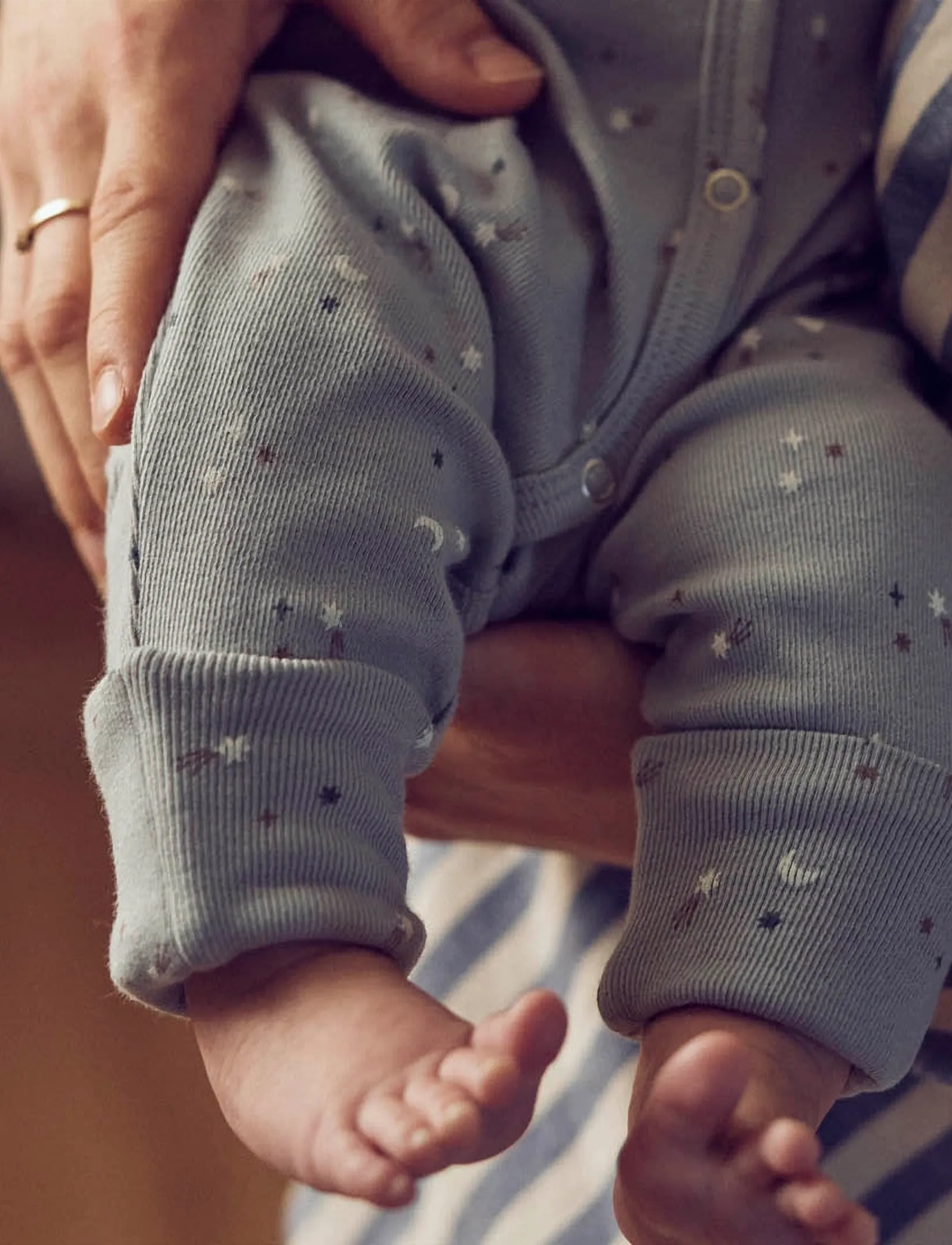 Müsli by Green Cotton - Stars bodysuit - langærmede heldragter - jasmin blue/ walnut/ stormy blue - 3