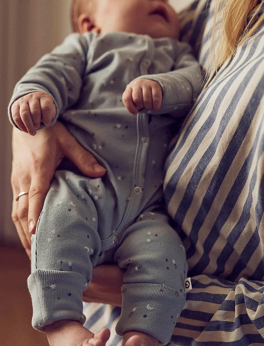 Müsli by Green Cotton - Stars bodysuit - langærmede heldragter - jasmin blue/ walnut/ stormy blue - 4
