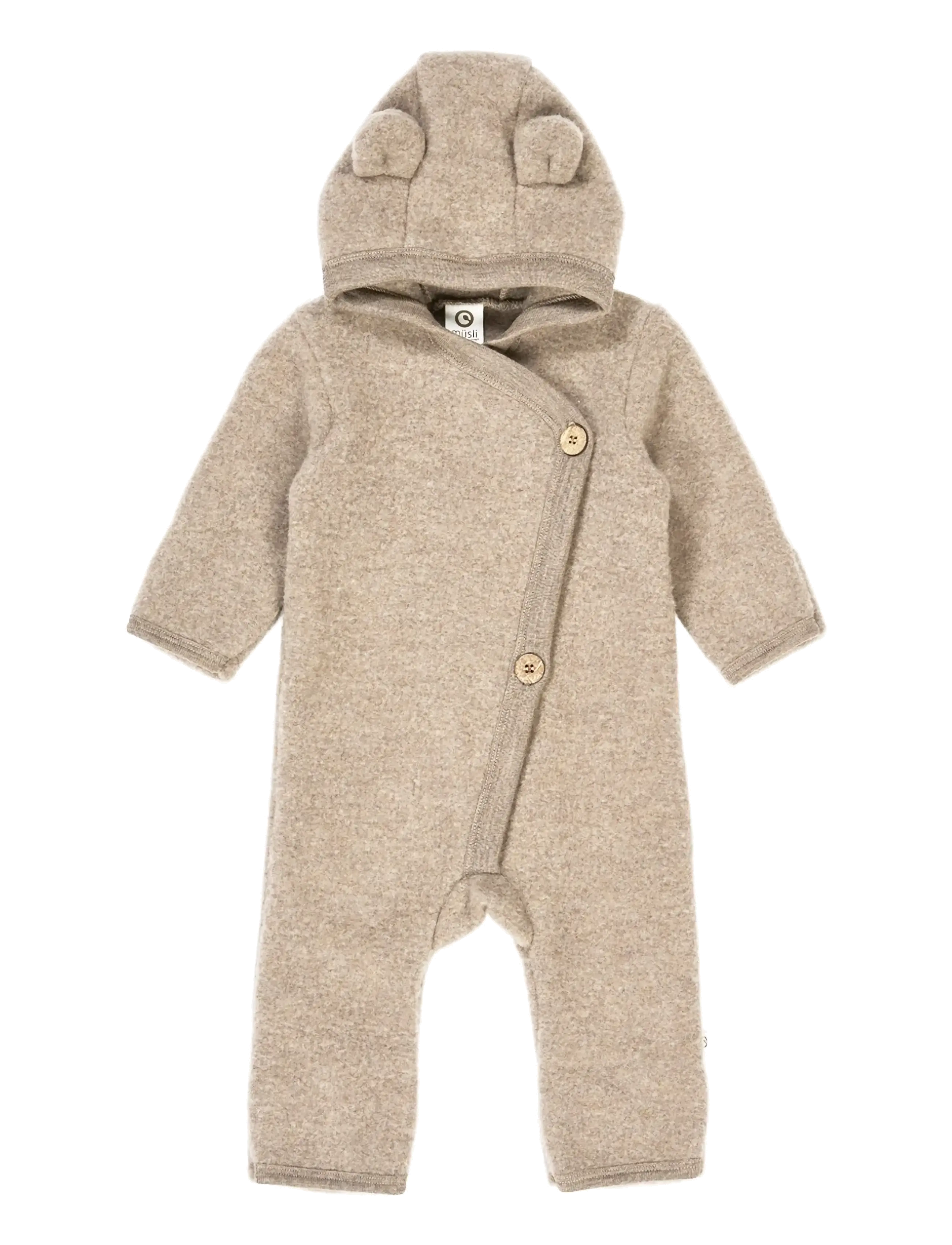 Müsli by Green Cotton Woolly fleece suit - Nyheder - BALSAM MELANGE / beige