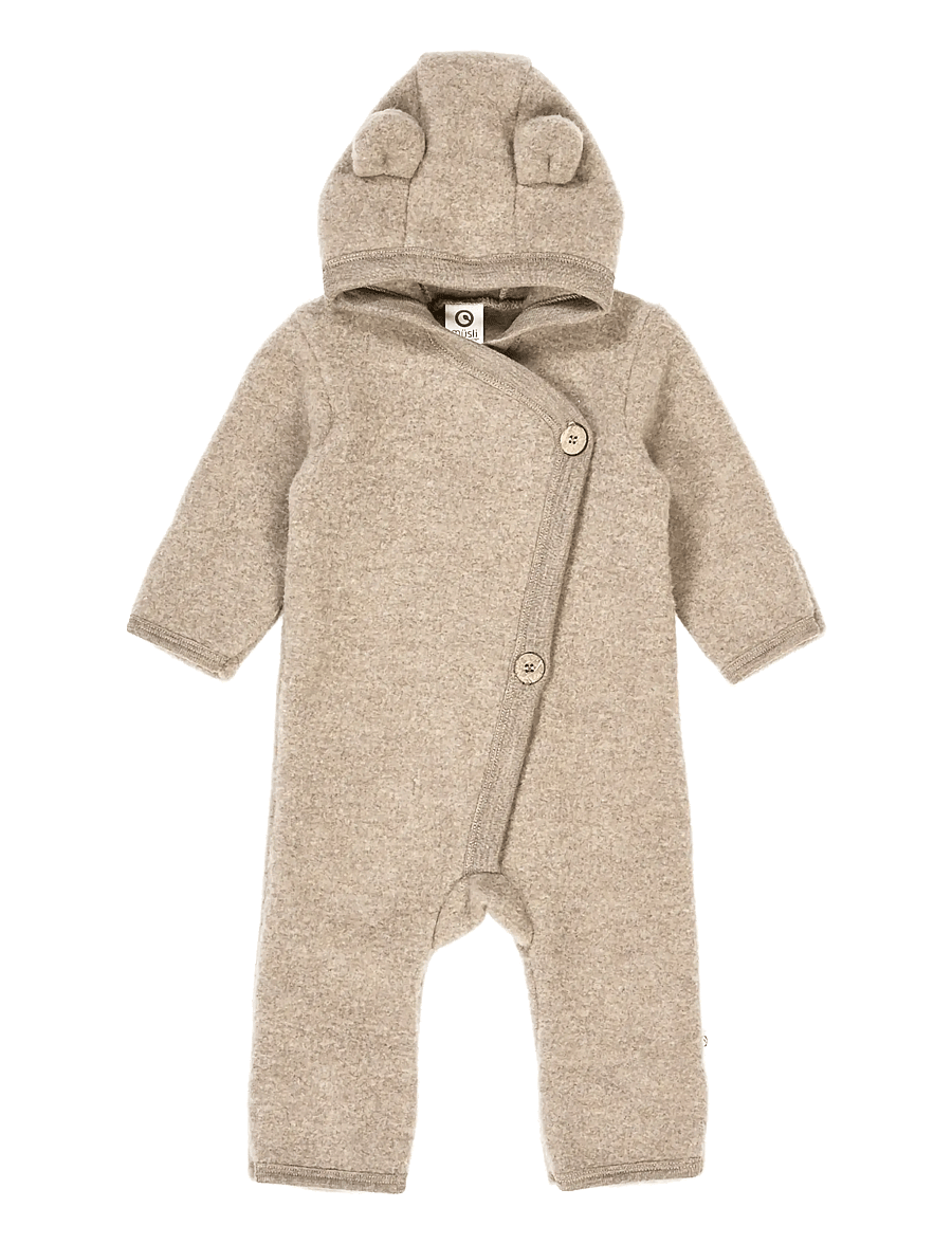 Müsli by Green Cotton - Woolly fleece suit - fleece sæt - balsam melange - 1