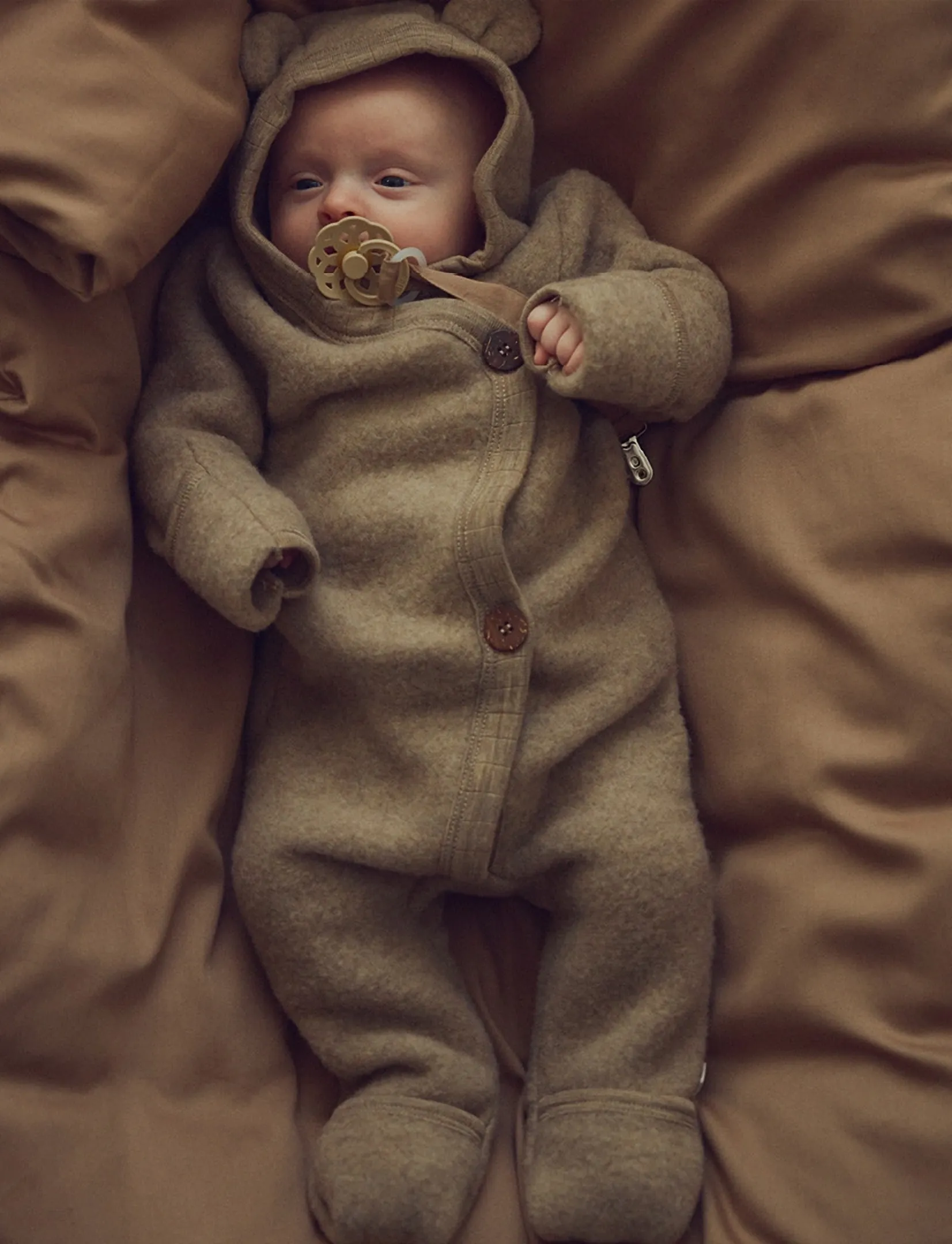 Müsli by Green Cotton Woolly Fleece Suit, 80/86, Oberbekleidung, Beige - Suits, Kinder