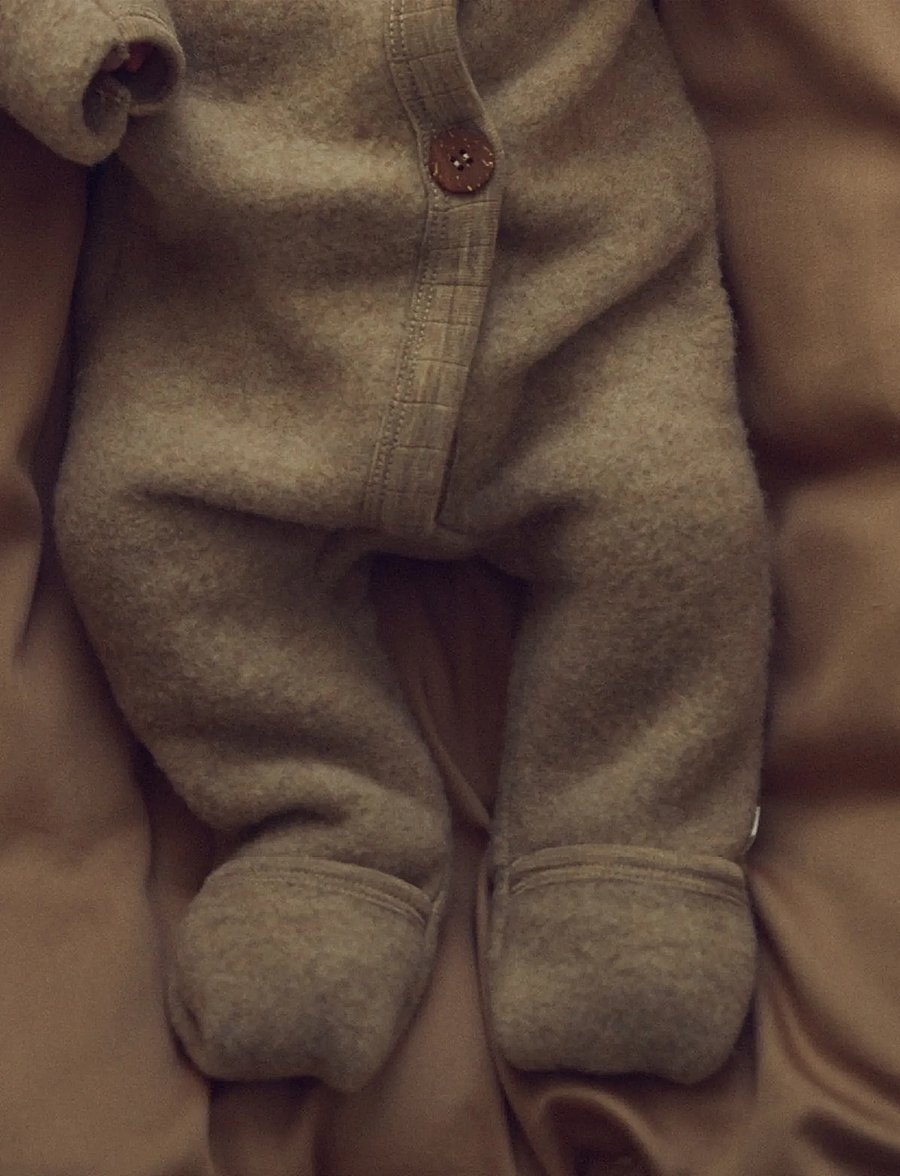 Müsli by Green Cotton - Woolly fleece suit - fleece sæt - balsam melange - 3