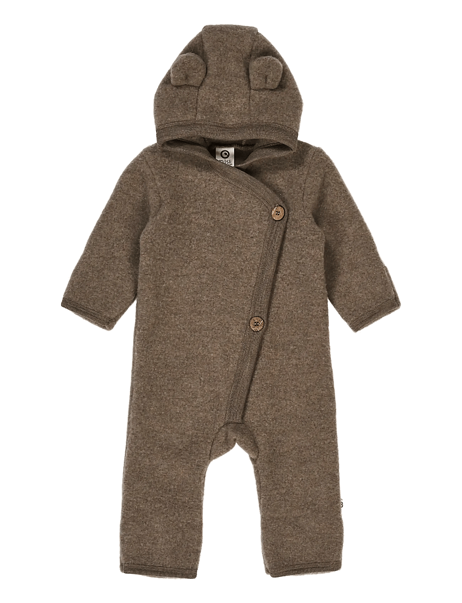Müsli by Green Cotton - Woolly fleece suit - fleece -setit - walnut melange - 1