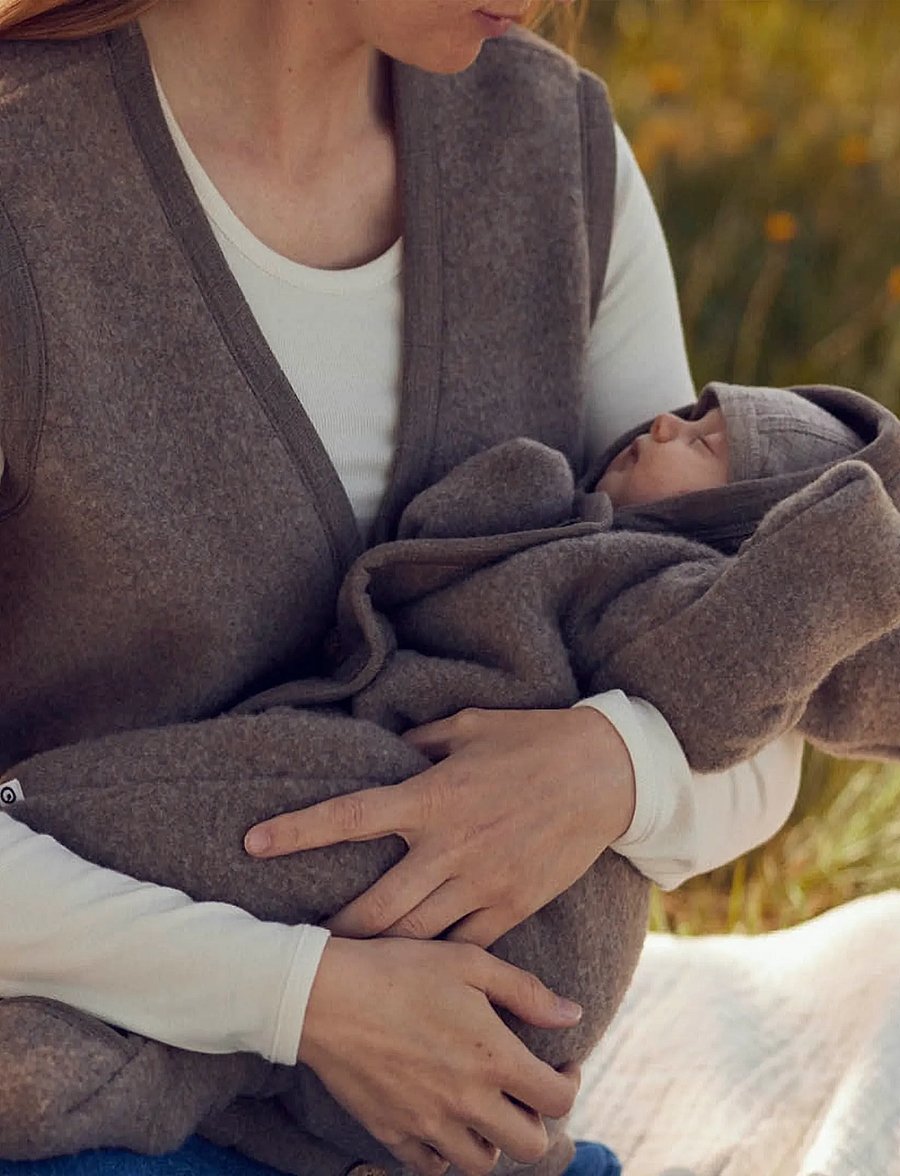 Müsli by Green Cotton - Woolly fleece suit - fleece -setit - walnut melange - 3