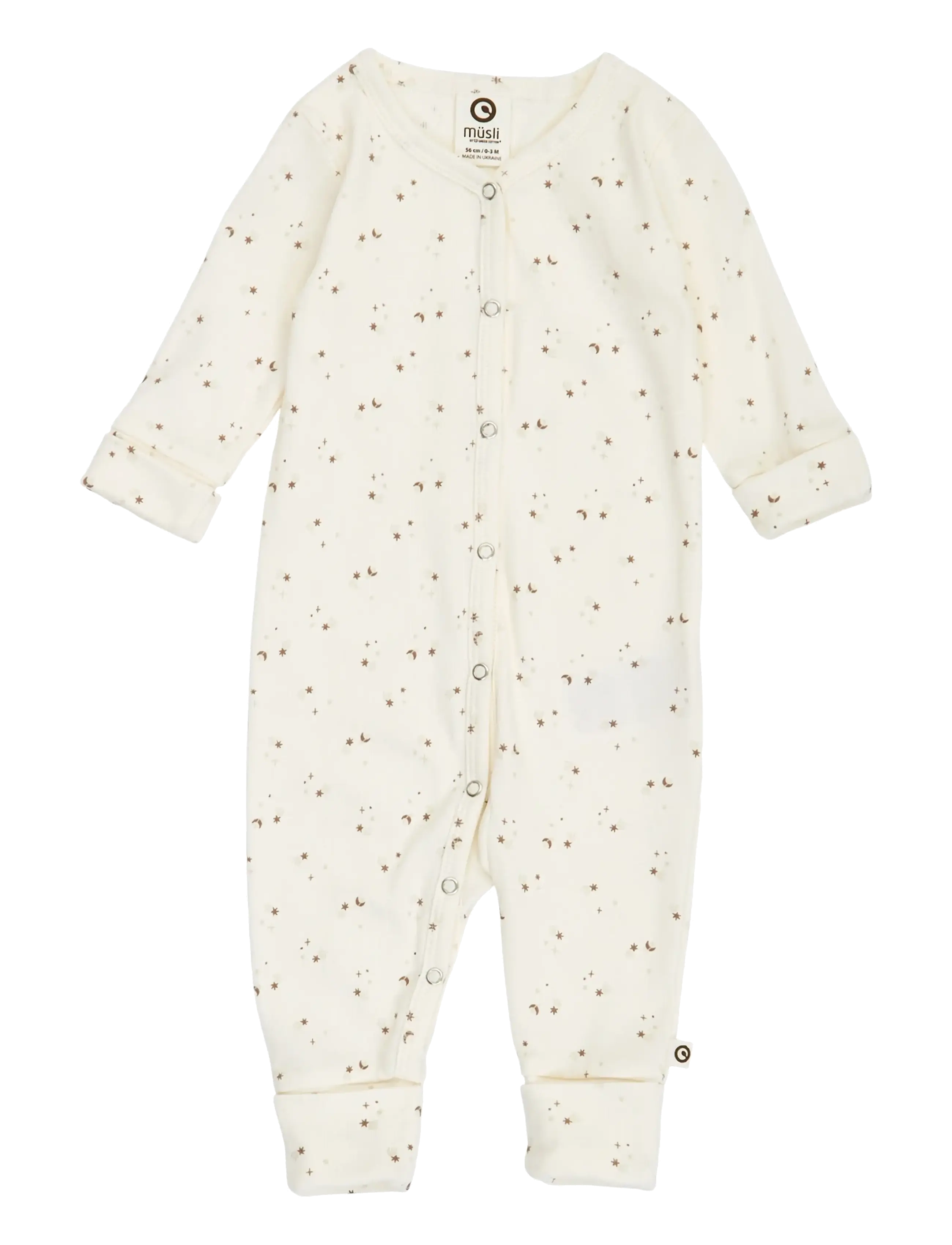 Müsli by Green Cotton Sparkle bodysuit - Långärmade bodysuits - BALSAM CREAM/ WALNUT/ OAT / white