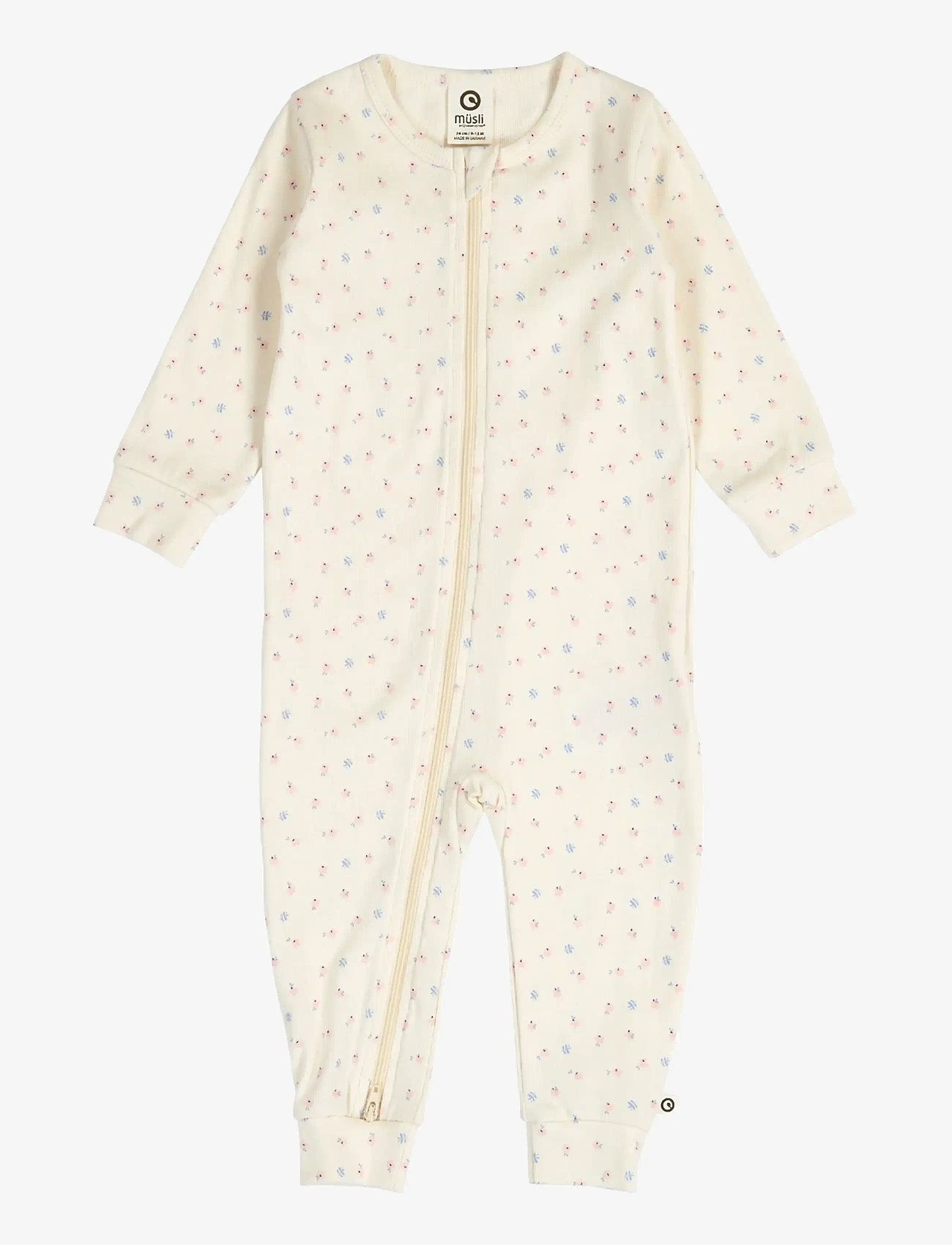 Müsli by Green Cotton - Spring zip bodysuit - langærmede heldragter - tofu/ nectar/ shell blue - 0