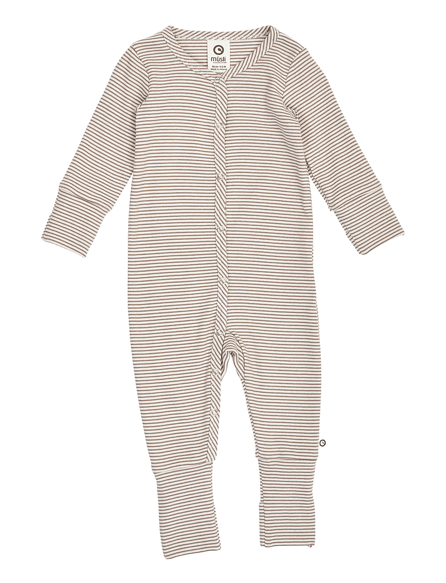 Müsli - Mini stripe rib bodysuit - balsam cream/ walnut 690000343 - 1