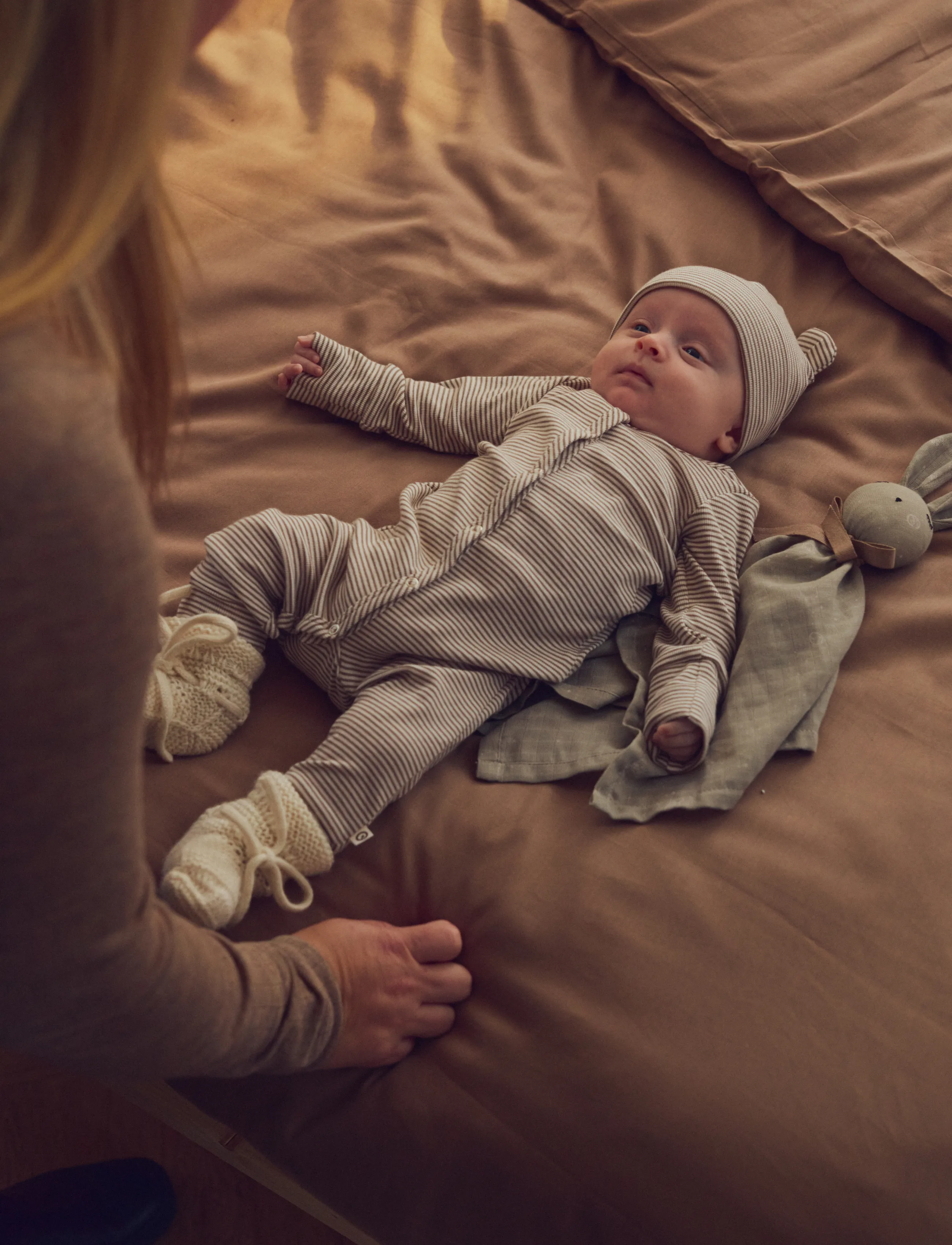 Müsli - Mini stripe rib bodysuit - balsam cream/ walnut 690000343 - 3