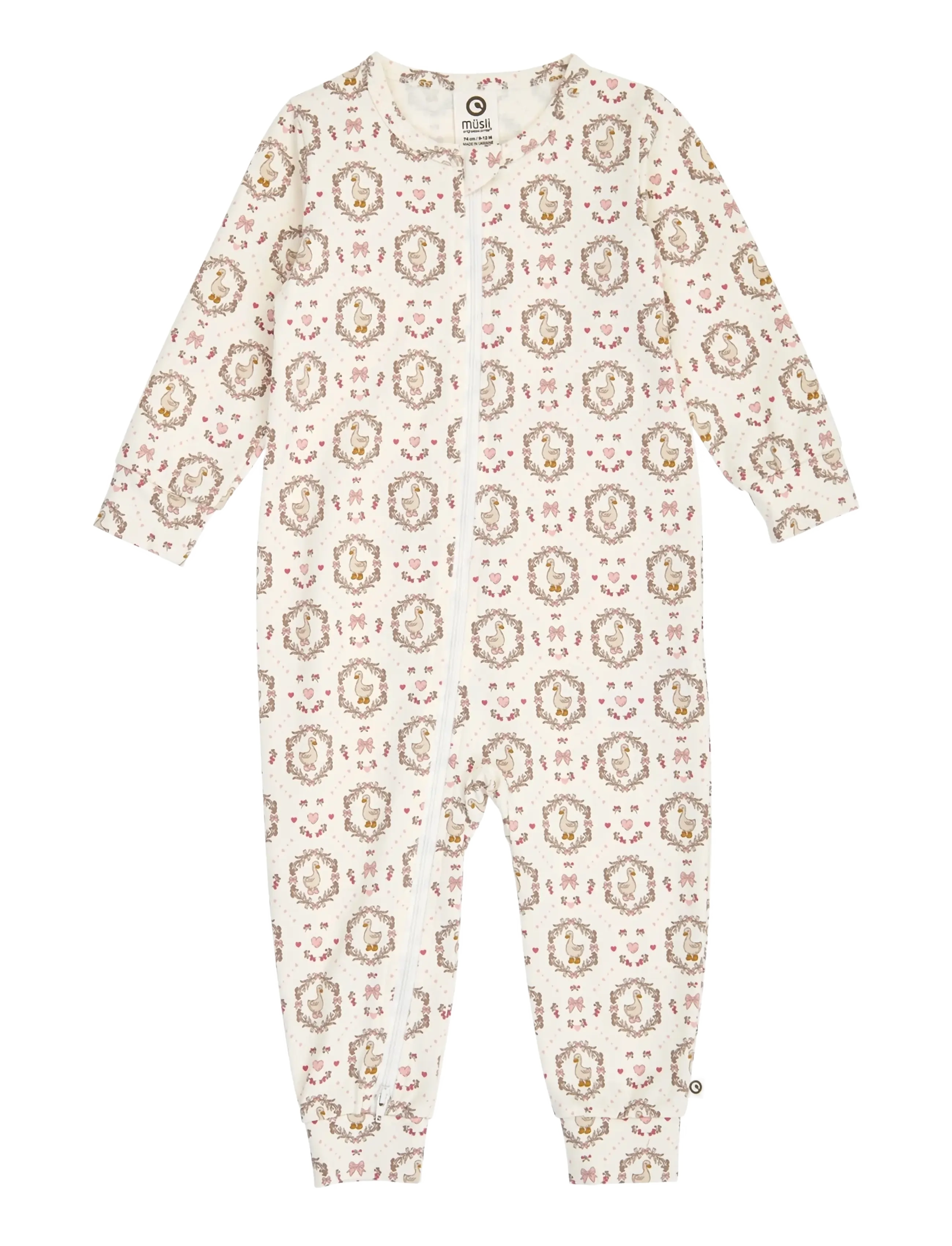 Müsli Heritage duck zip bodysuit - Bodysuits - BALSAM CREAM/ BLUSH/ BAROQUE ROSE / cream