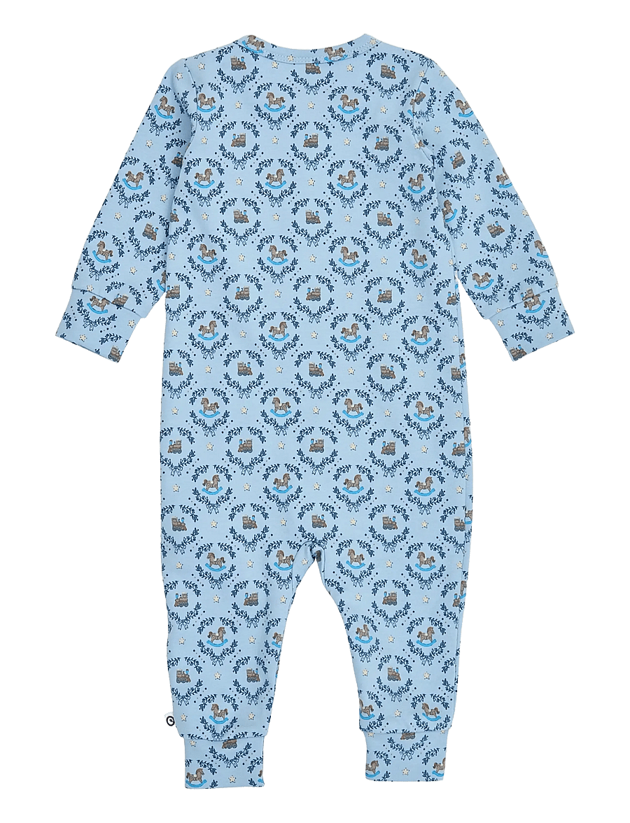 Müsli - Heritage train zip bodysuit - soft blue/ navy/ oak - 1