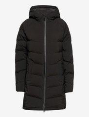 W MARINA LONG QUILTED JKT - BLACK