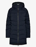W MARINA LONG QUILTED JKT - NAVY