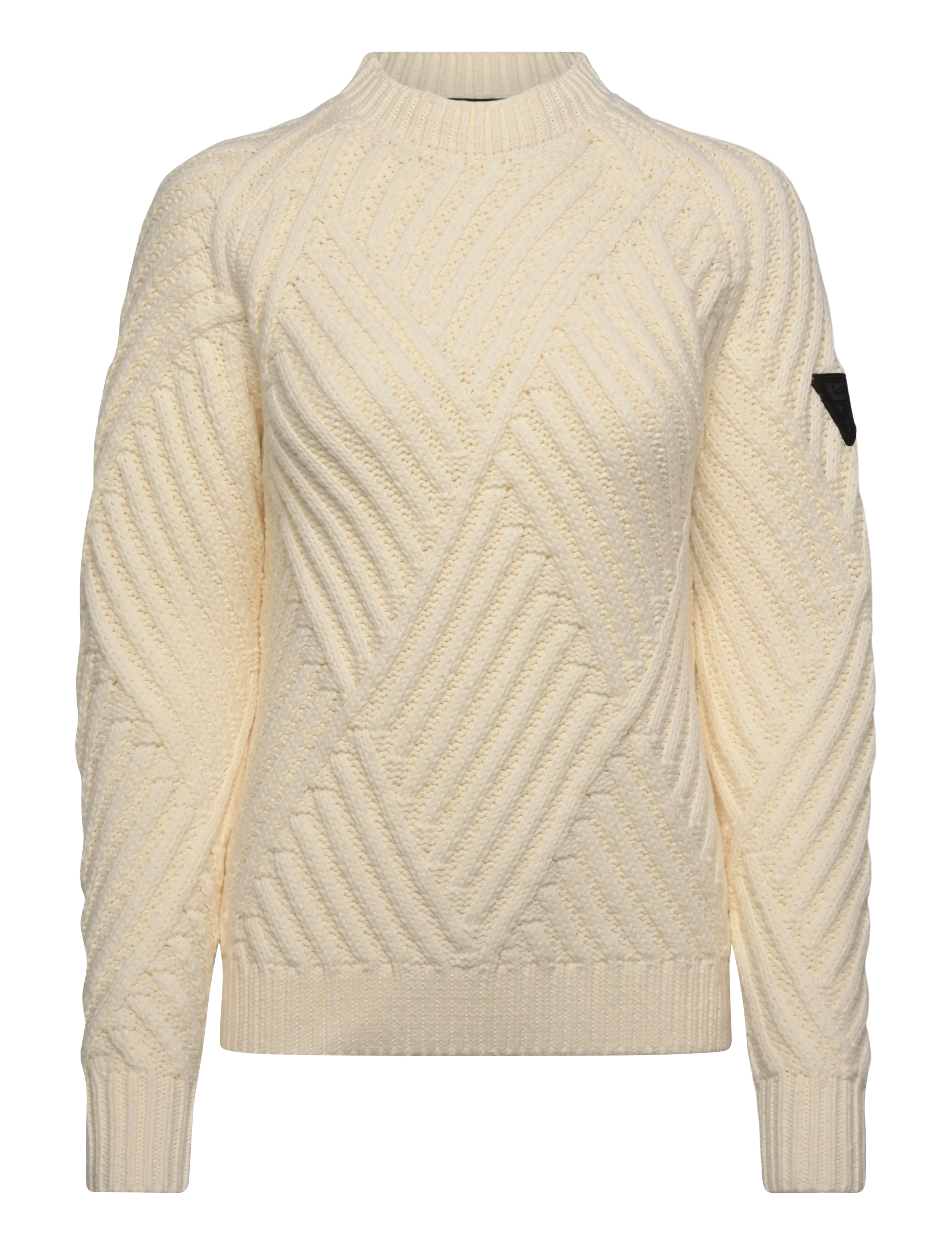 MUSTO W Marina High Crew Neck Knit Beige - L - Damen