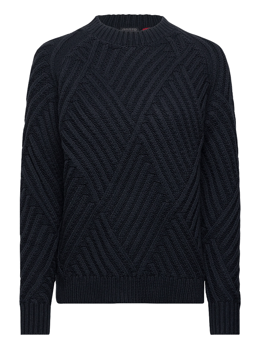 Musto - W MARINA HIGH CREW NECK KNIT - sweatshirts - navy - 0