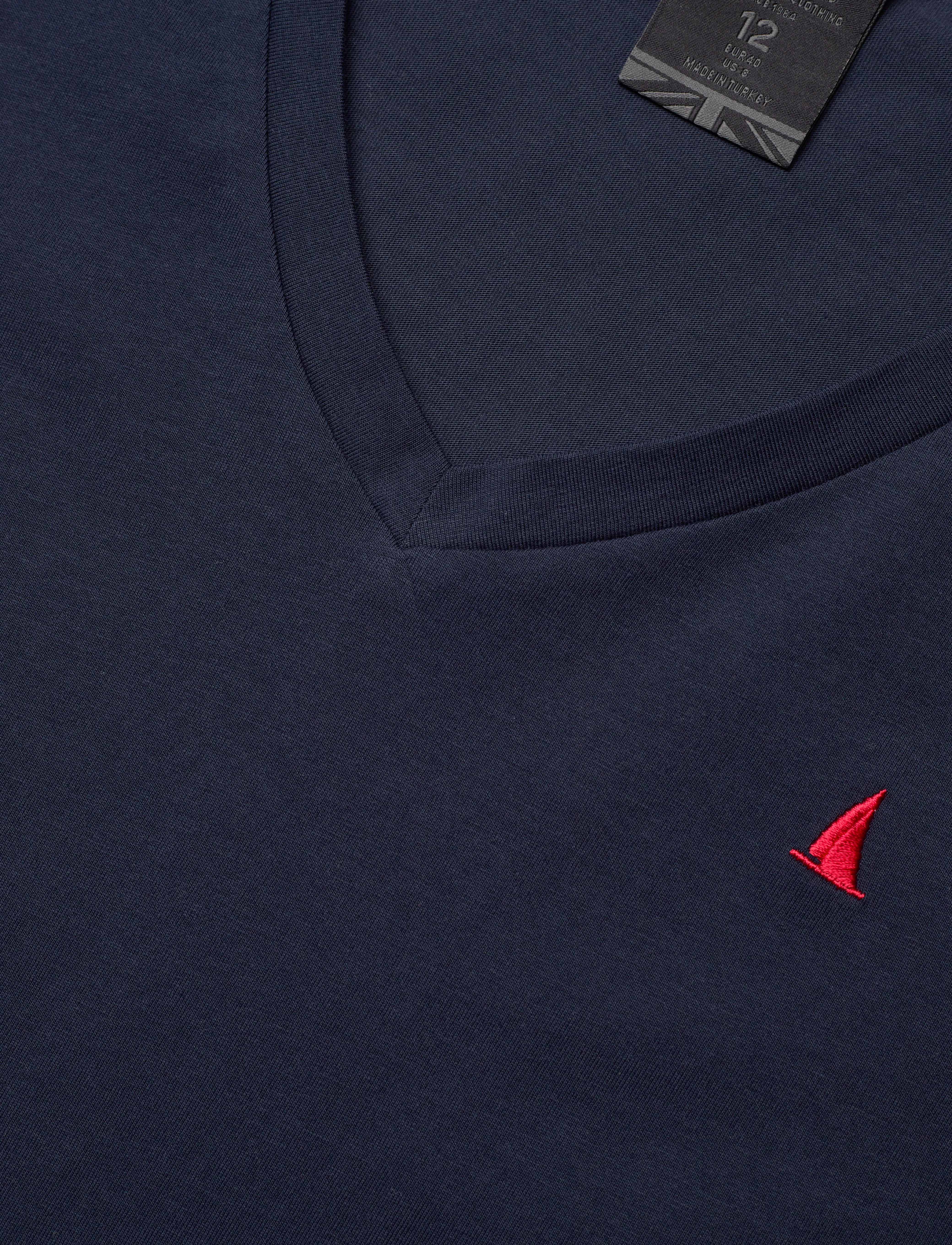 Musto - W ORIGINAL V NECK SS TEE - t-shirts - navy - 2