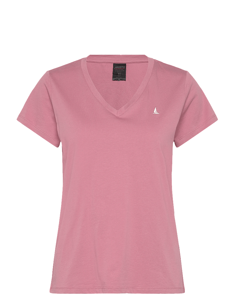Musto - W ORIGINAL V NECK SS TEE - t-shirts - pink chalk - 0