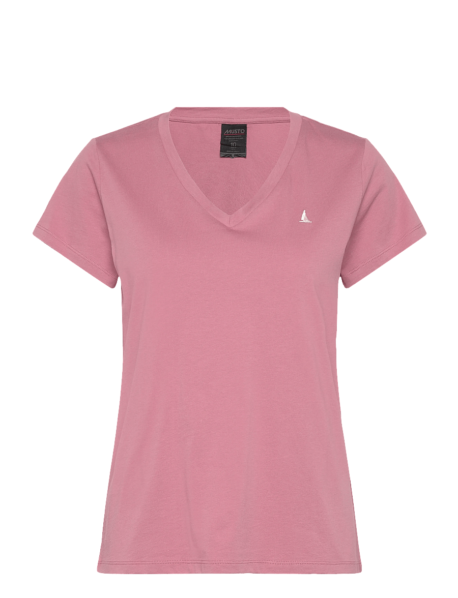 Musto - W ORIGINAL V NECK SS TEE - t-shirts - pink chalk - 0