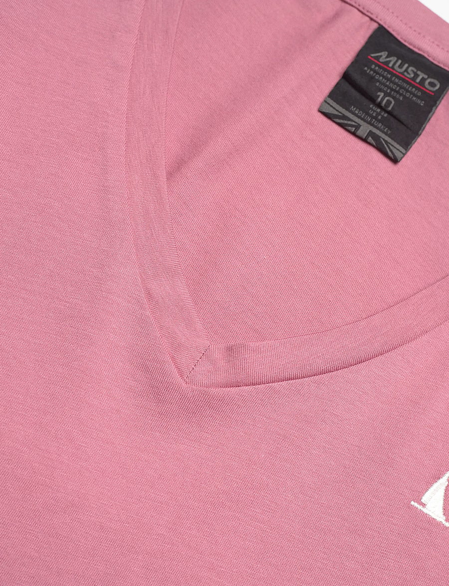 Musto - W ORIGINAL V NECK SS TEE - t-shirts - pink chalk - 2