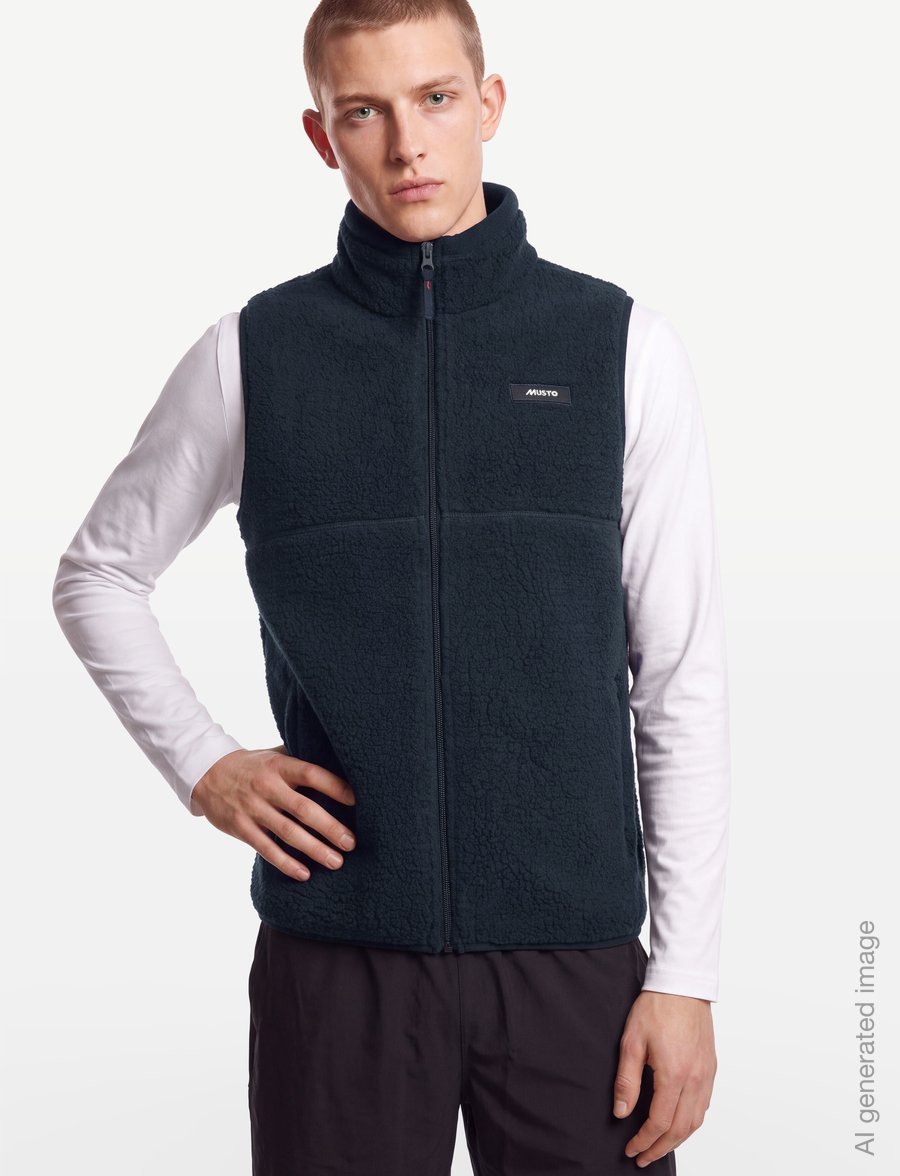 Musto - M COVE DEEP PILE FLEECE VEST - fleece & midlayer - navy - 3