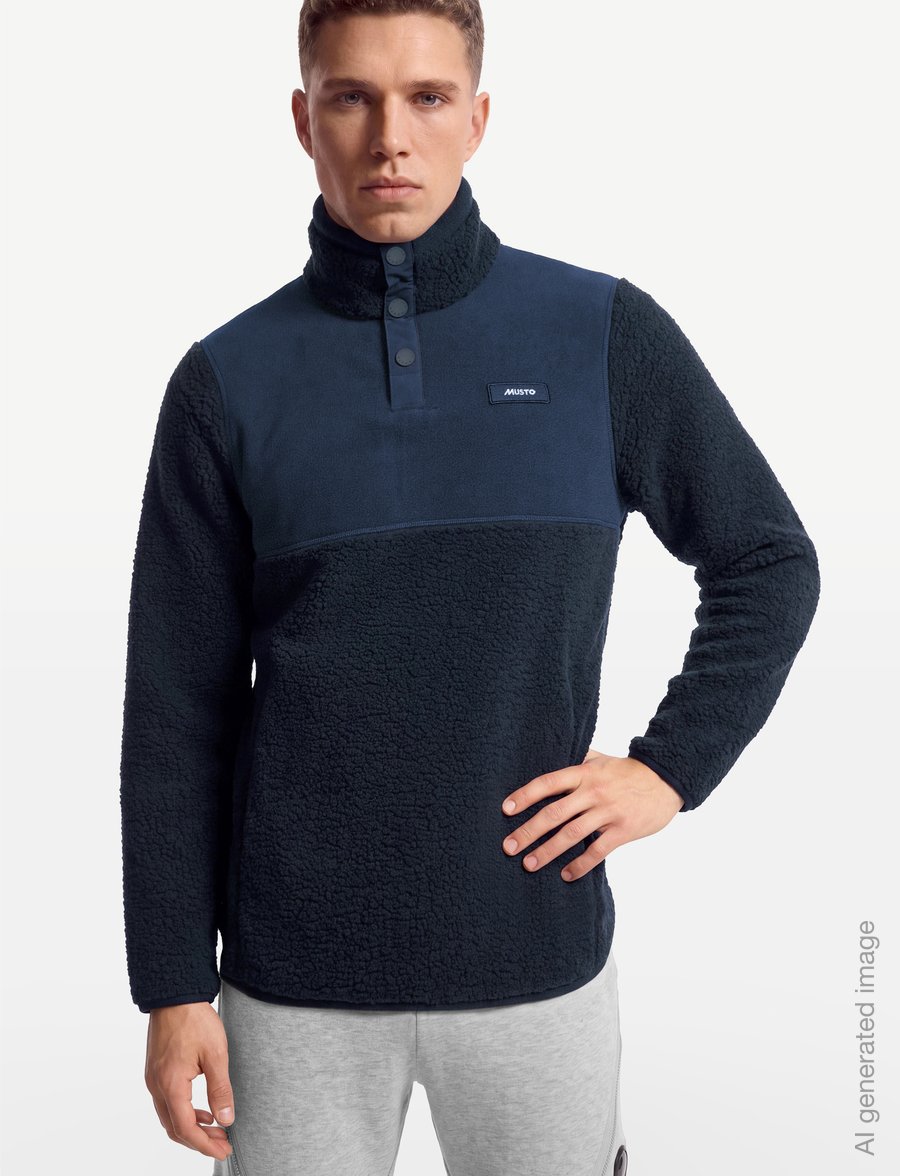 Musto - M COVE DEEP PILE FLEECE - teddy-pusad - navy - 3