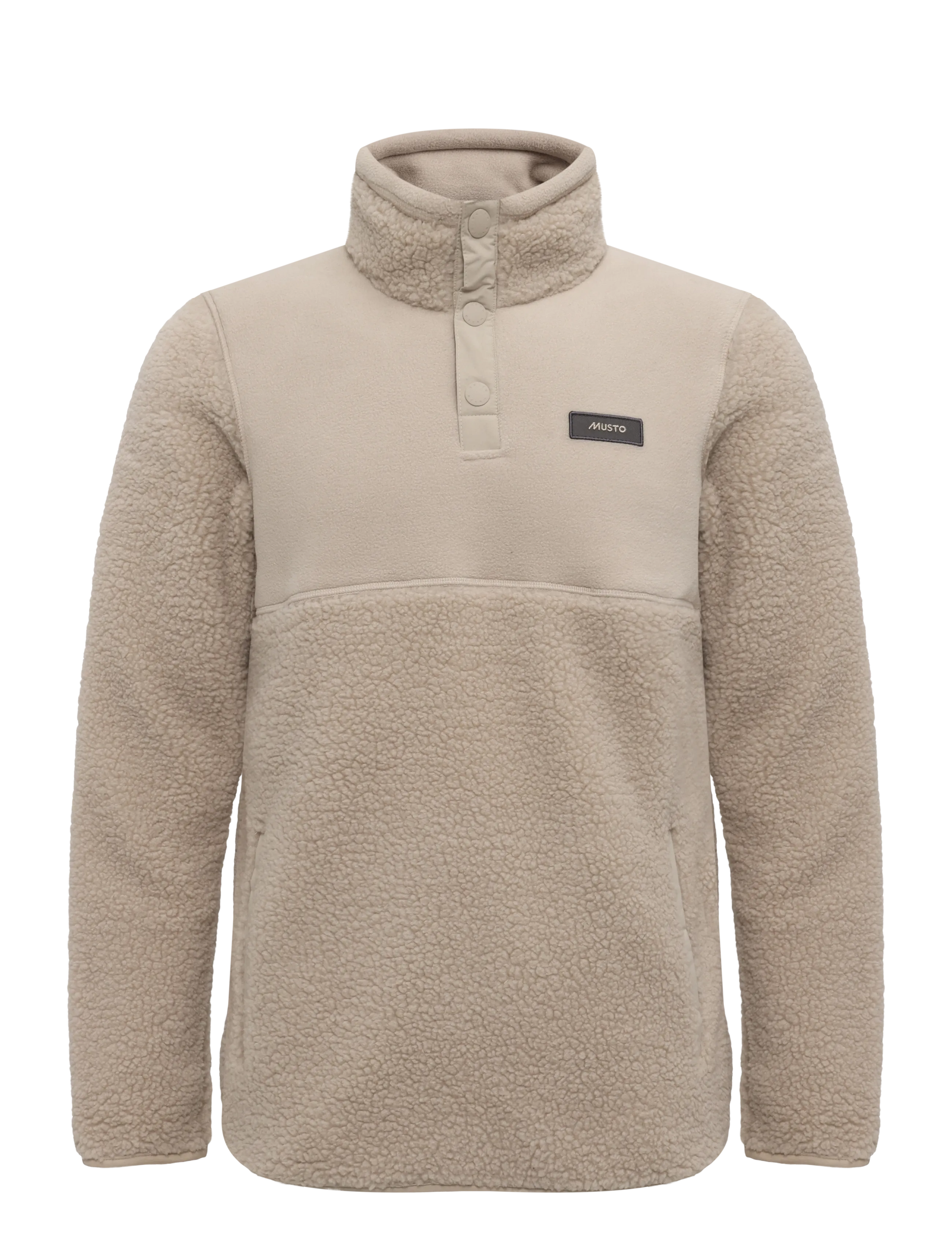 Musto M Cove Deep Pile Fleece, Herren, Teddyfleece Pullover, Beige, Gr.XXL