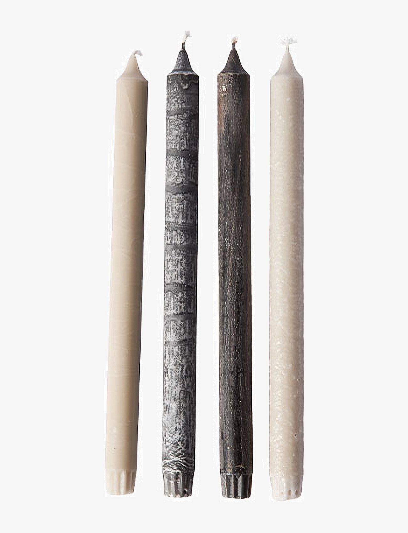 Muubs Candles Yoro -Set 4 Pcs, Søjlelys, Grå, Str: 2.2X30CM