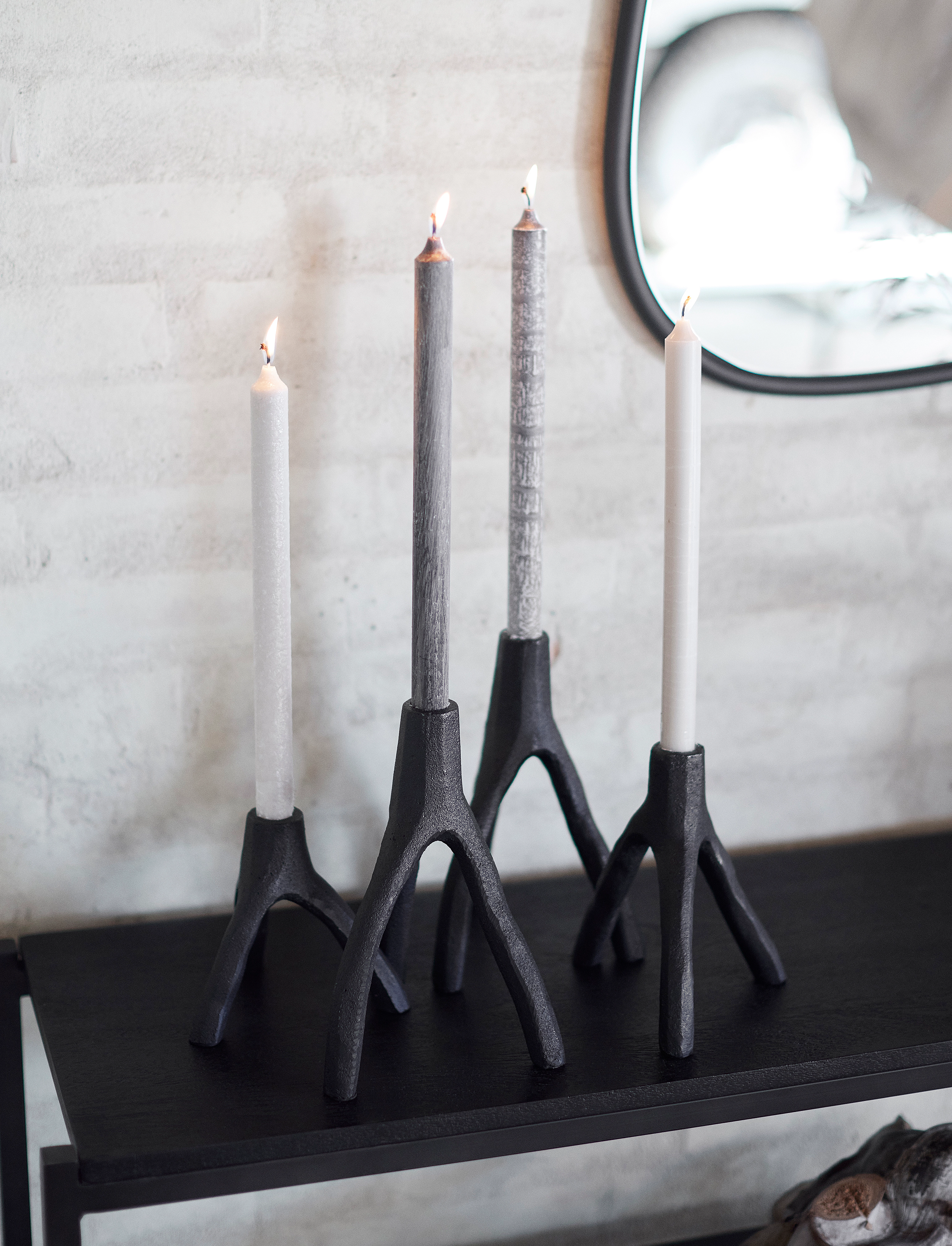 Muubs - Candles Yoro -set - 4 pcs - oddmjó kerti - grey - 3