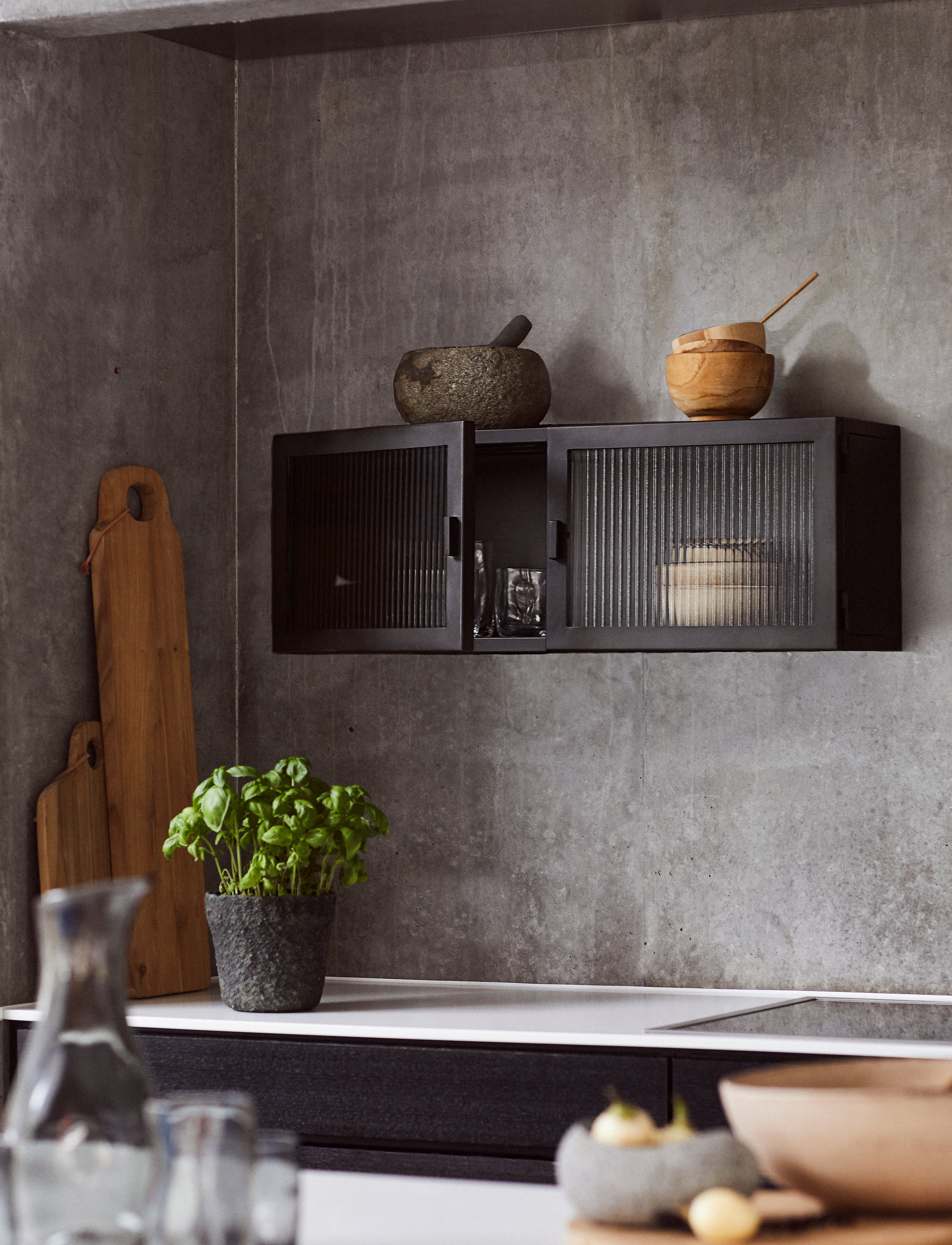 Muubs Vægskab Dallas, 22.5X 80X 29 cm, Black, Møbler > Skab, Unisex