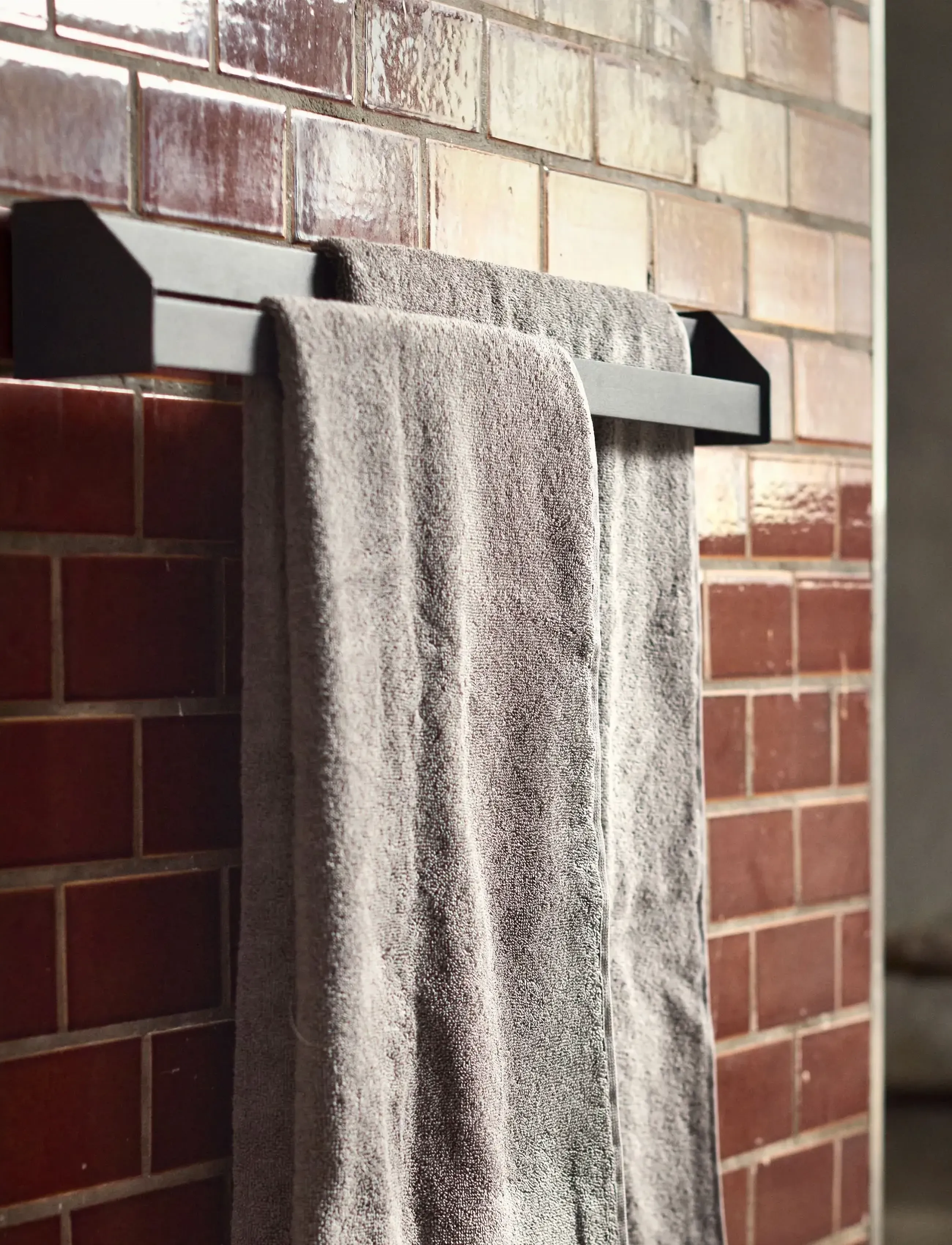 Muubs Towel Rack Tetsu Double Black, One Size, Hooks & Knobs, Schwarz - Hooks, Homeware