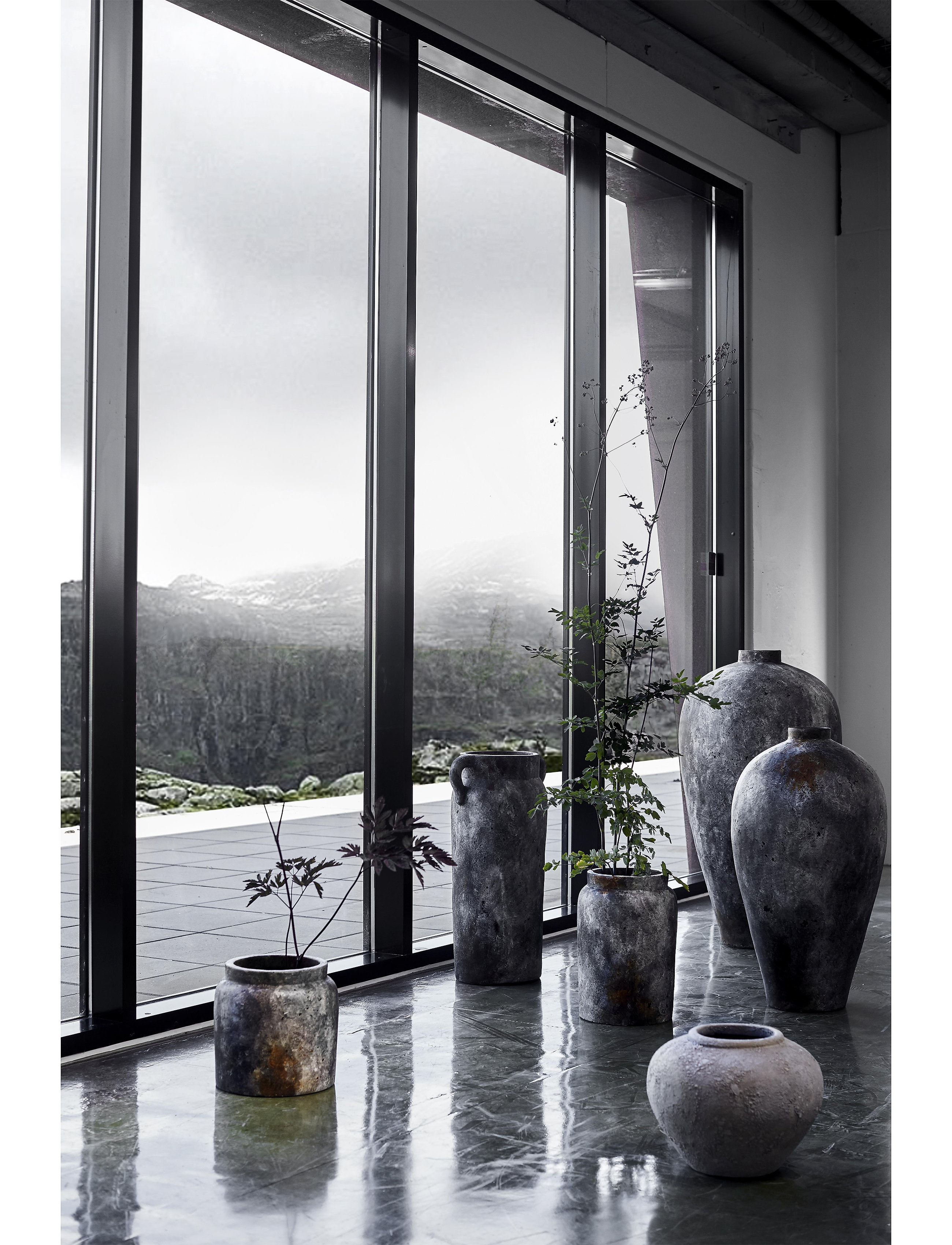 Muubs Krukke Luna Grey 26, H26 cm, Vases, Grau - Big Homeware