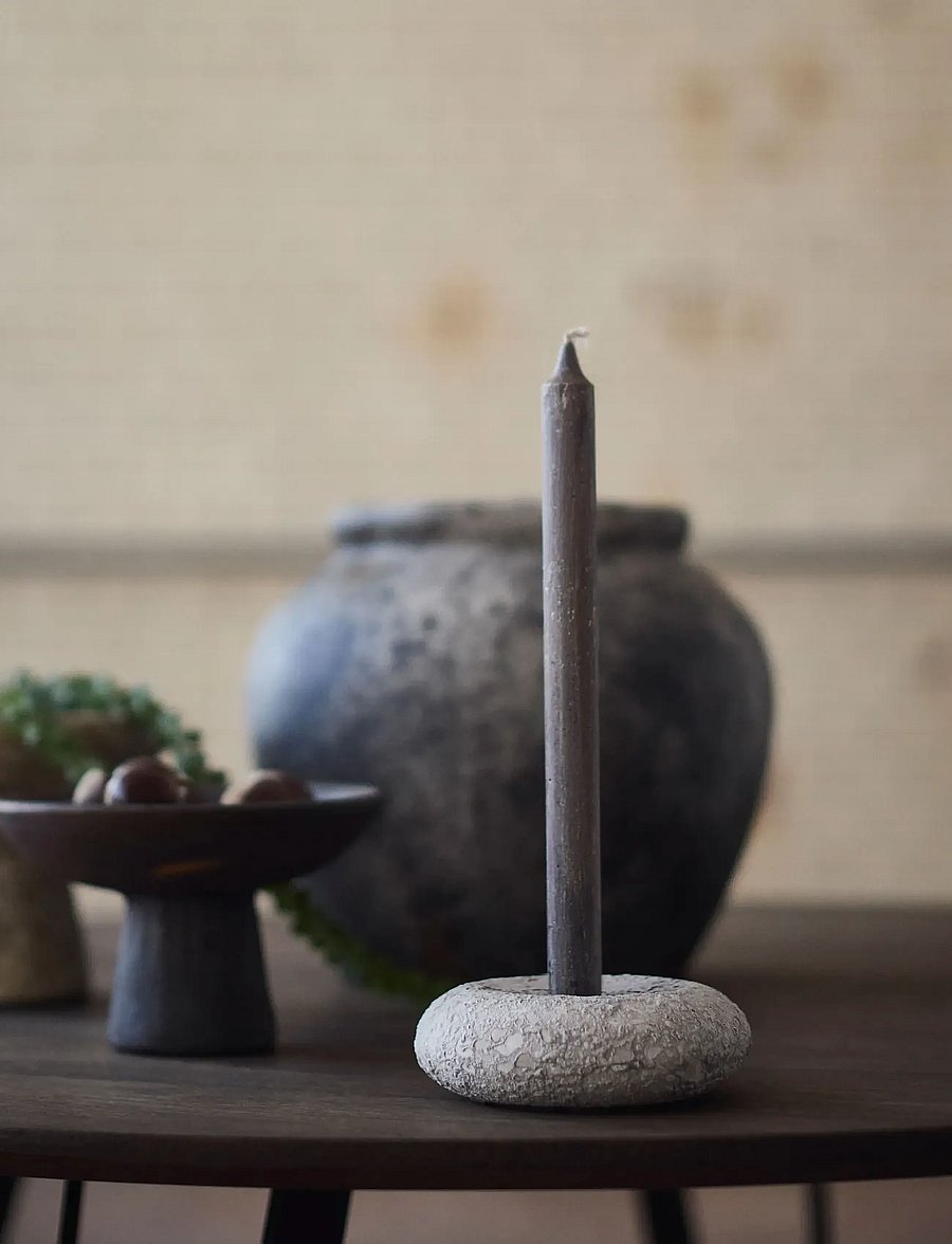 Muubs - Candleholder Luna - Grey - kerzenständer - grey - 0