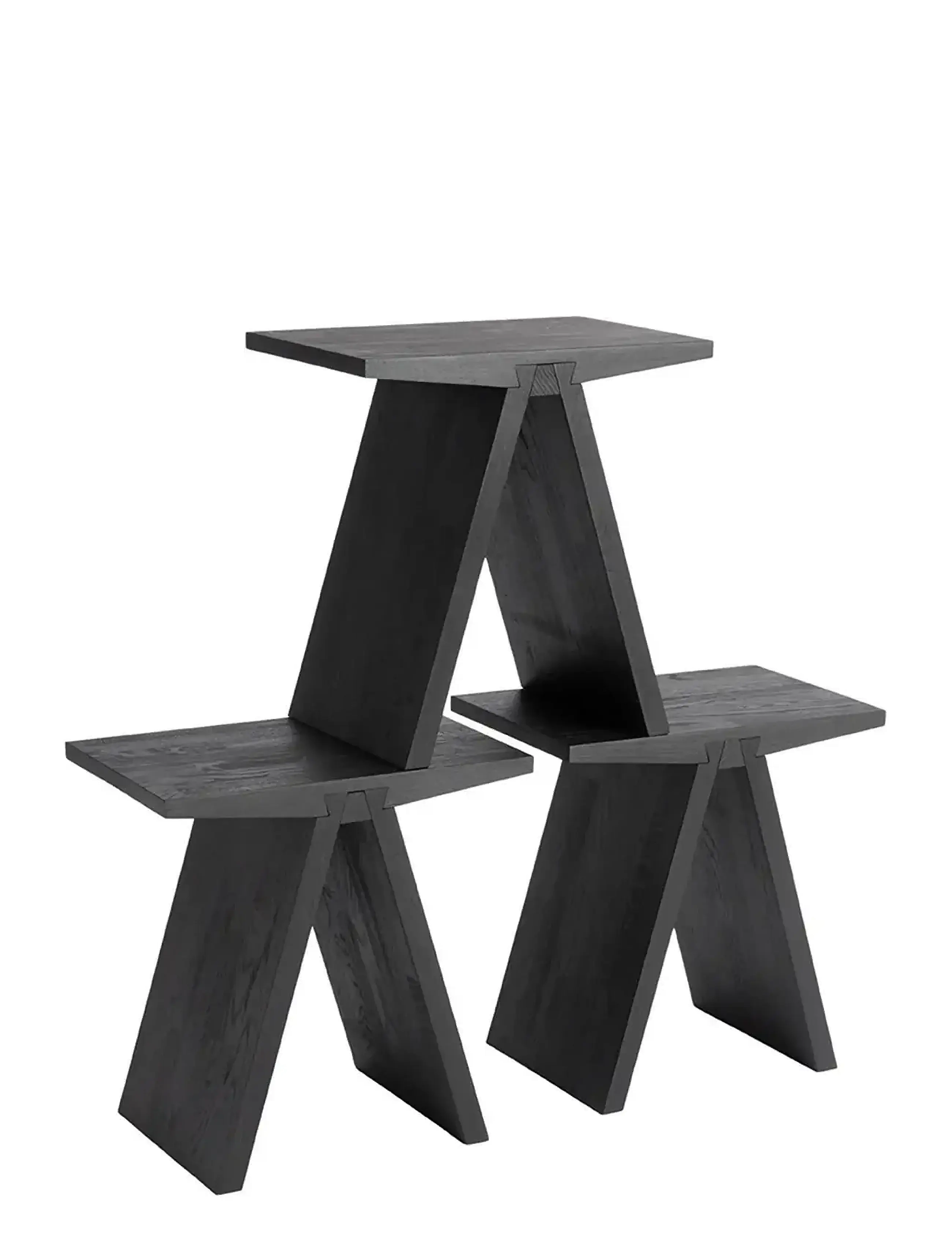 Muubs - Stool Angle Black - Black stain/oil - beistelltische & kleine tische - black - 3