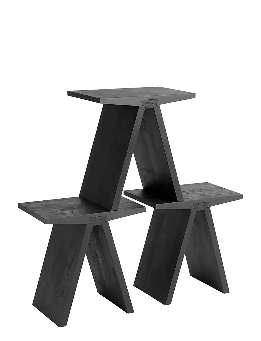 Muubs - Stool Angle Black - Black stain/oil - beistelltische & kleine tische - black - 3