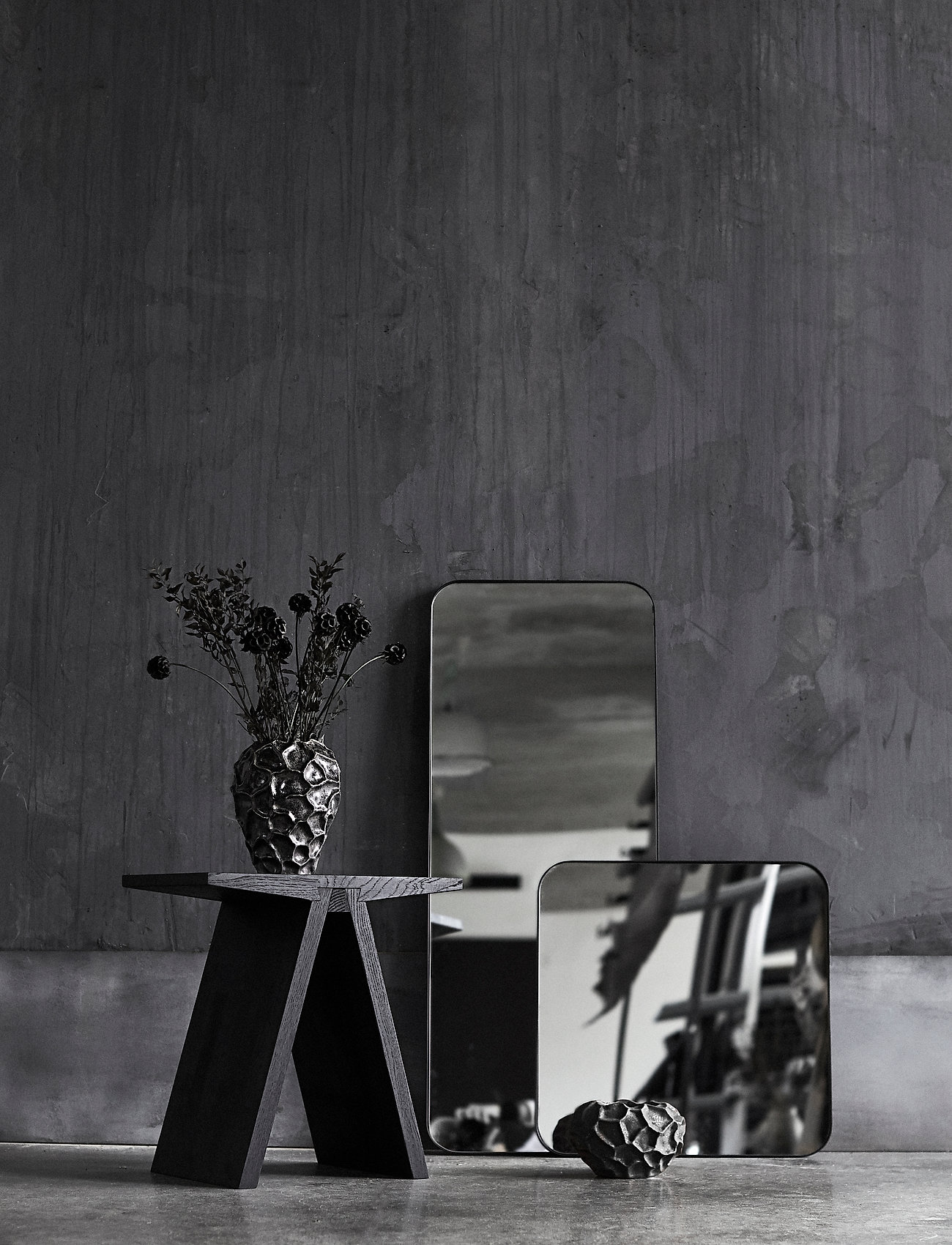 Muubs Ever Vægspejl, 100X40X2 cm, Mirrors, Schwarz - Wall Homeware