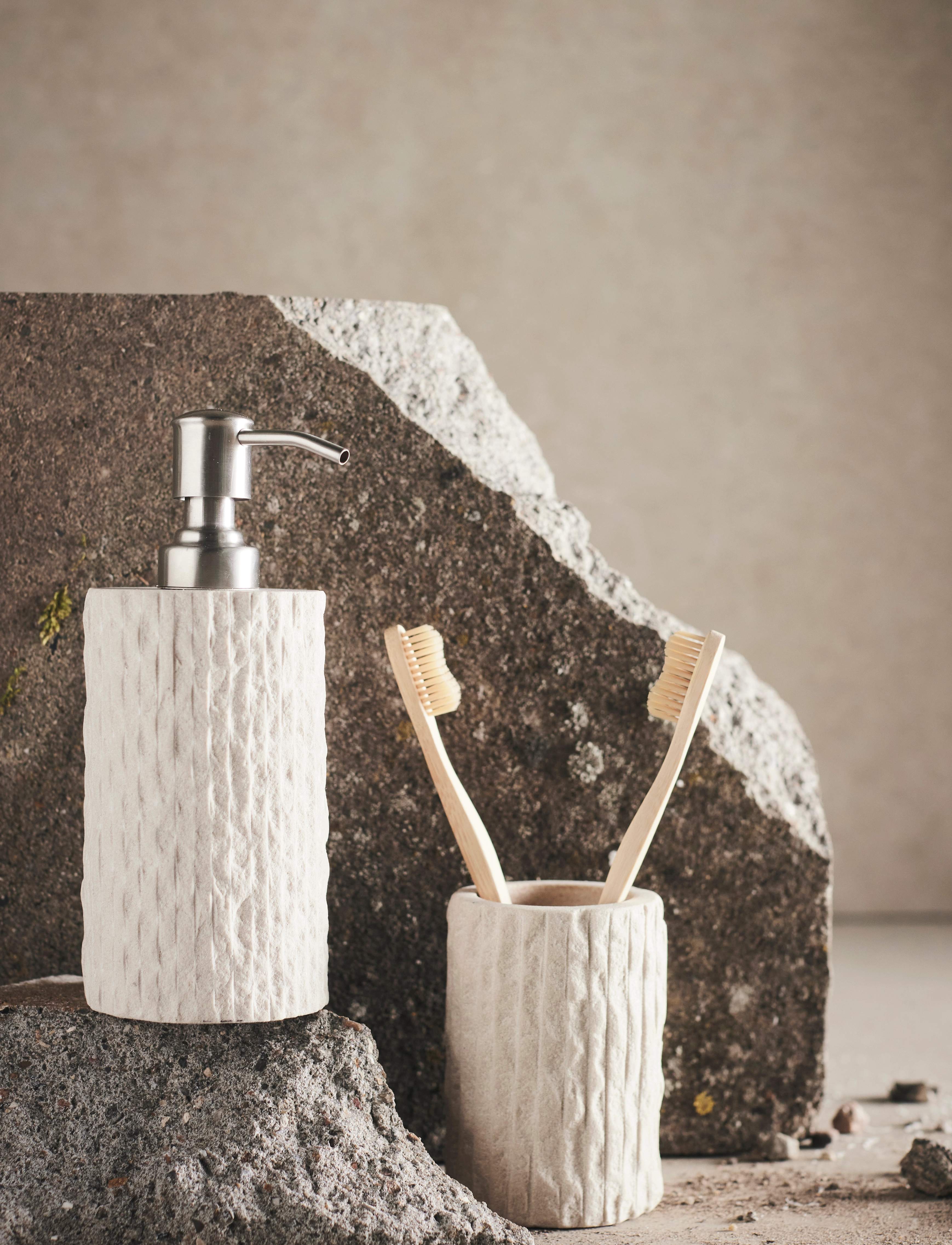 Muubs Kama, H10 cm, Bathroom Interior, Beige - Toothbrush Holder, Homeware