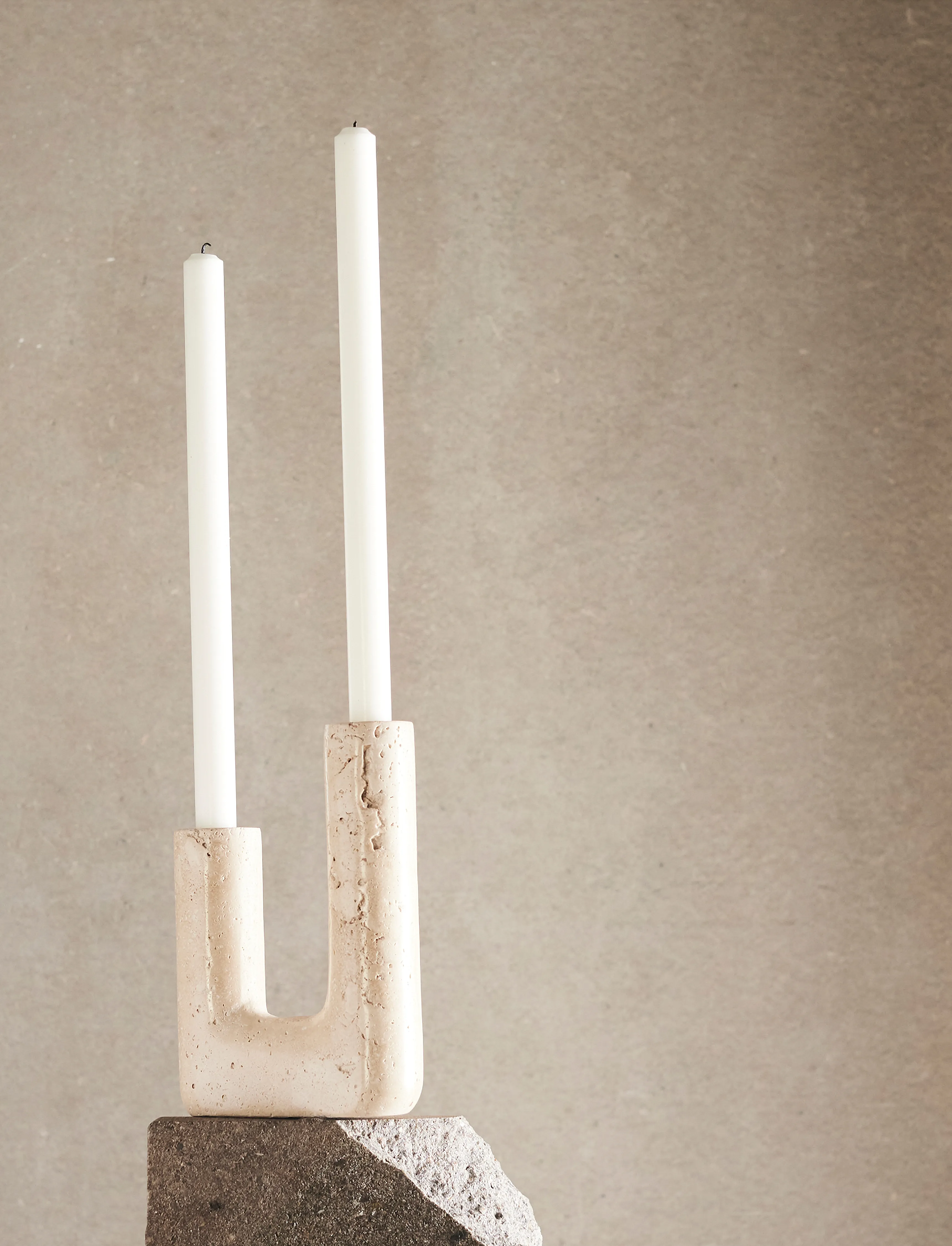 Muubs Minerva, H20 cm, Cream, Lysestager & Lanterner > Lysestager, Unisex