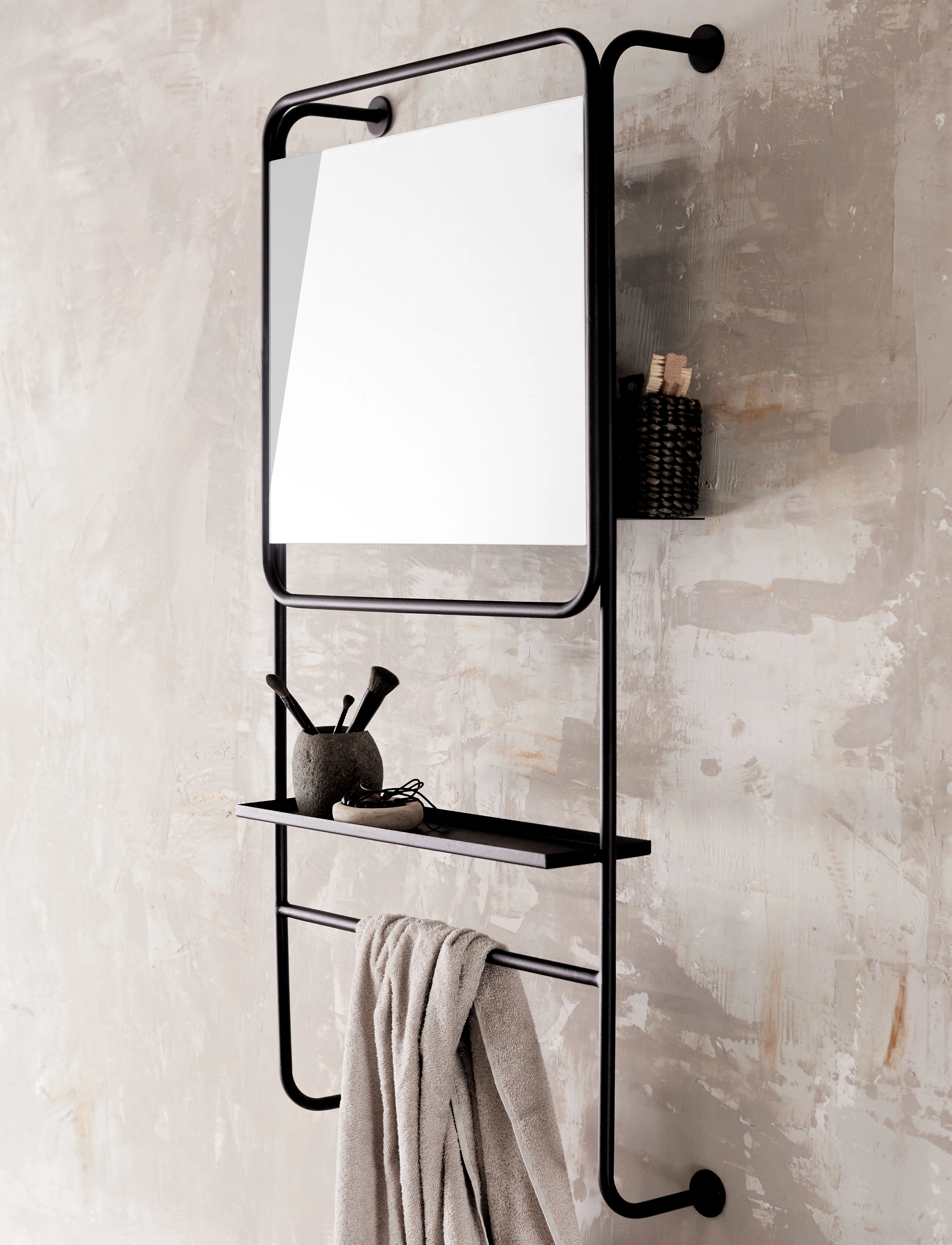 Muubs Valley, Ø10XH10 cm, Bathroom Interior, Grau - Toothbrush Holder, Homeware