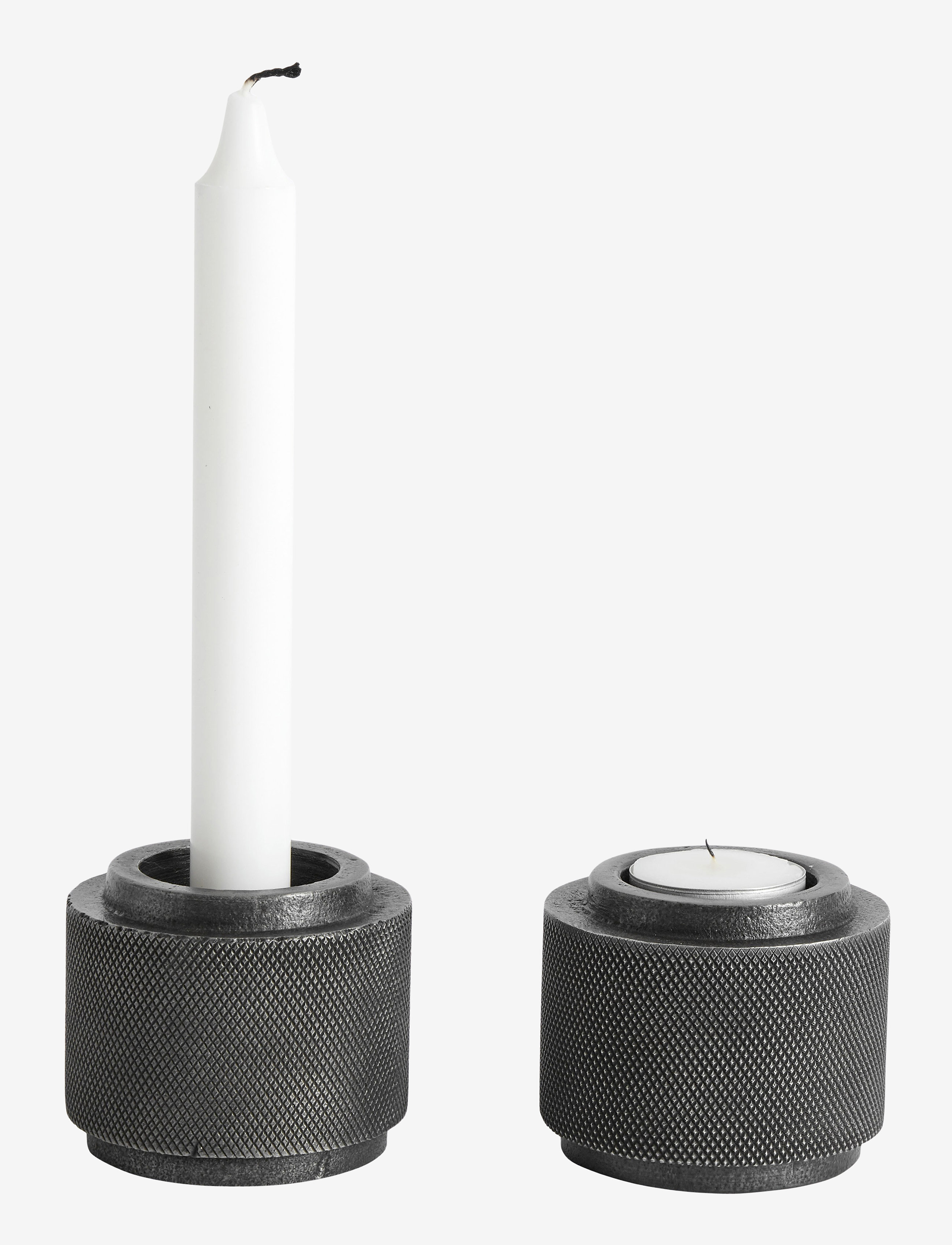 Muubs Fyrfadsstage Moment, Ø7.5X6.5 cm, Grey, Lysestager & Lanterner > Fyrfadsstager, Unisex