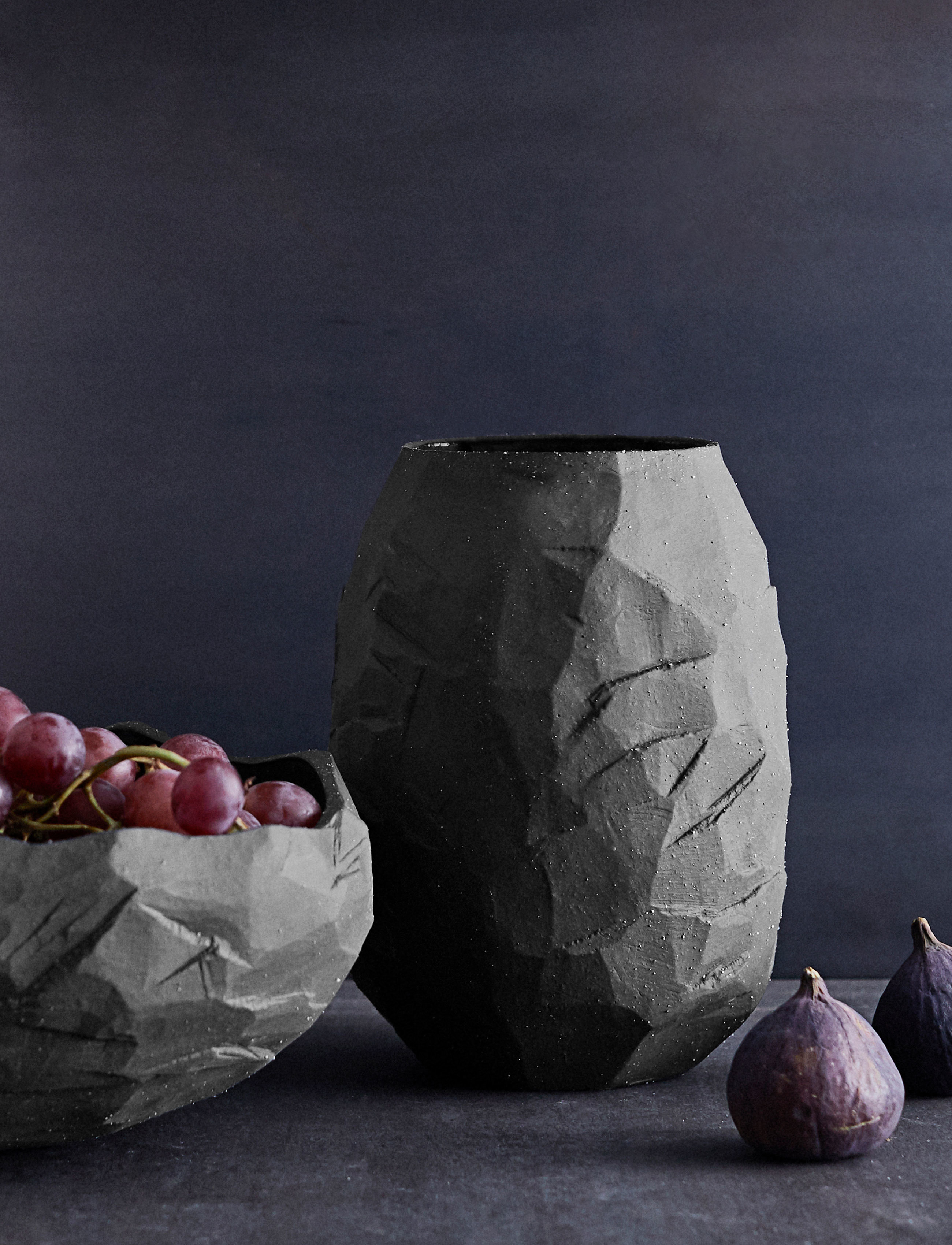 Muubs Kuri Vase, H21 cm, Grey, Vaser > Store Vaser, Unisex