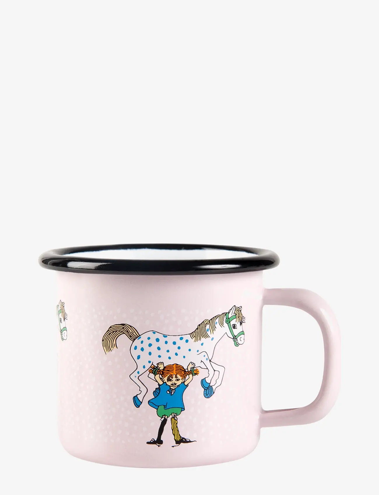 Pippi Langstrumpf - Enamel mug 1,5dl Pippi and the Horse - tassen & becher - pink - 1