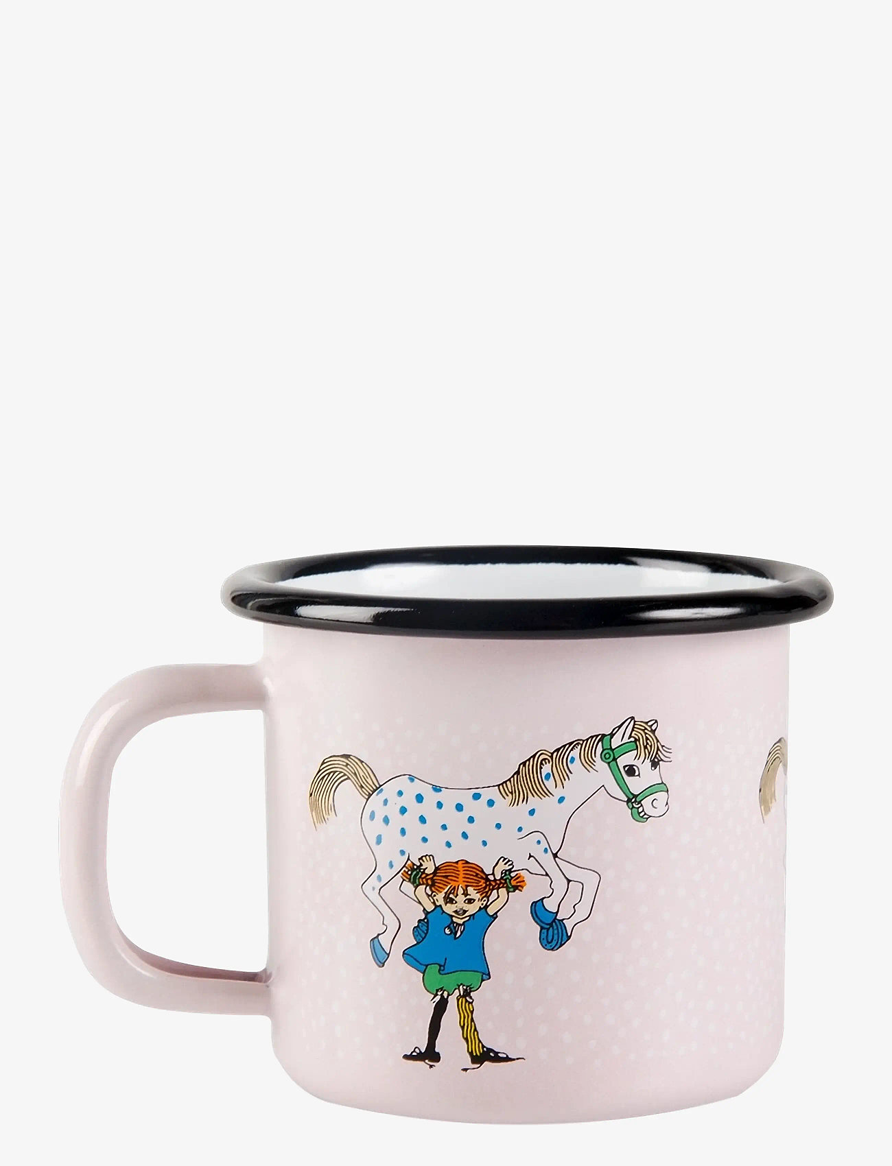Pippi Langstrumpf - Enamel mug 1,5dl Pippi and the Horse - tassen & becher - pink - 3