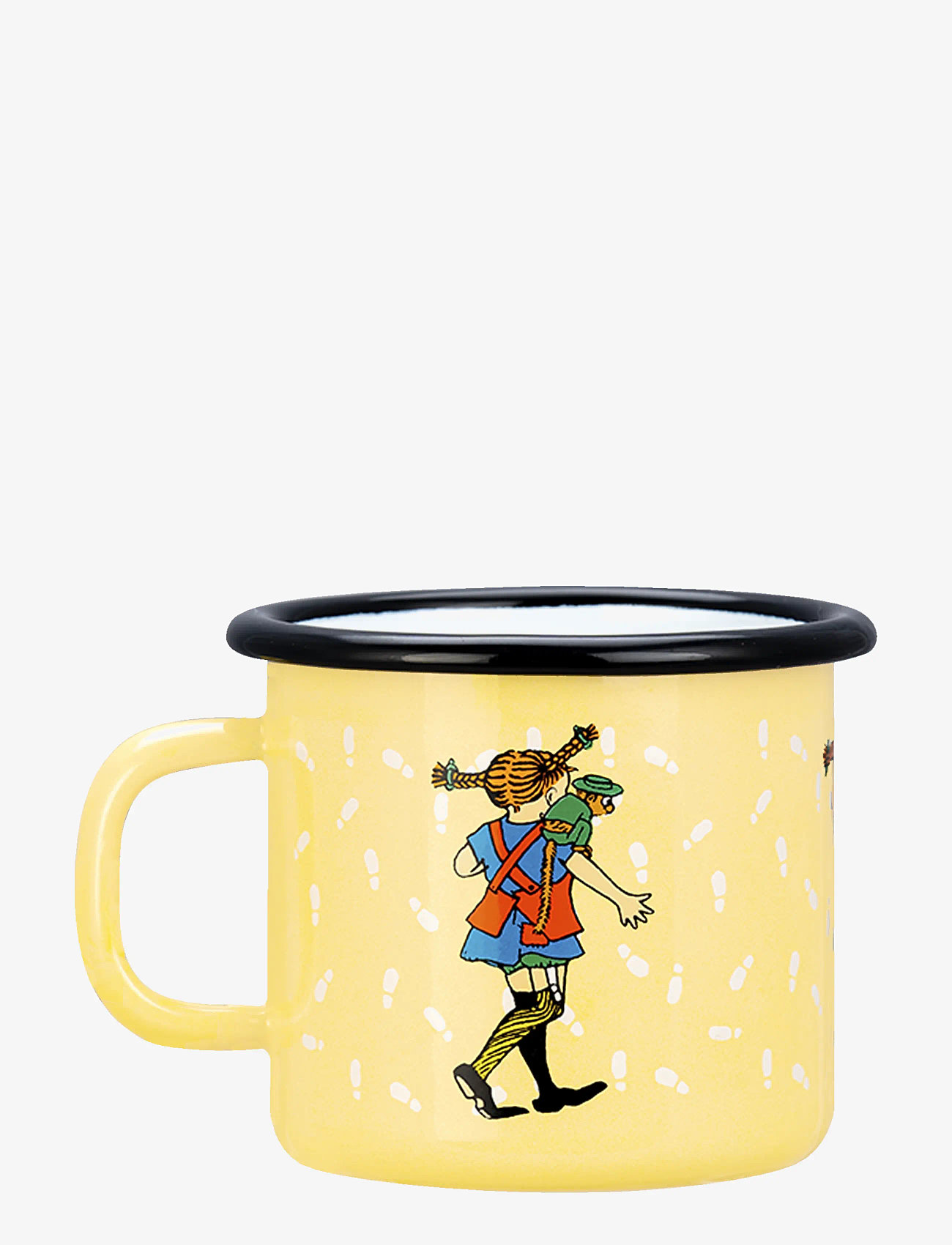 Pippi Langstrumpf - Enamel mug 2,5 dl Footsteps - tassen & becher - yellow - 1