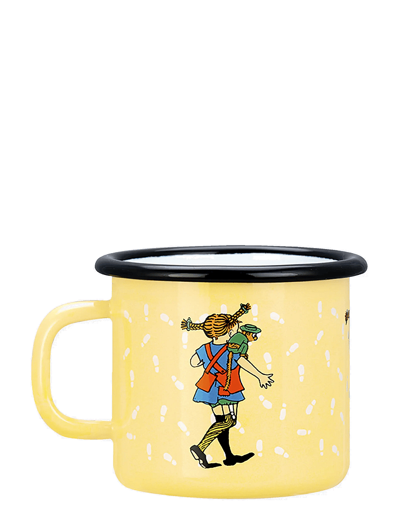 Pippi Langstrumpf - Enamel mug 2,5 dl Footsteps - tassen & becher - yellow - 1