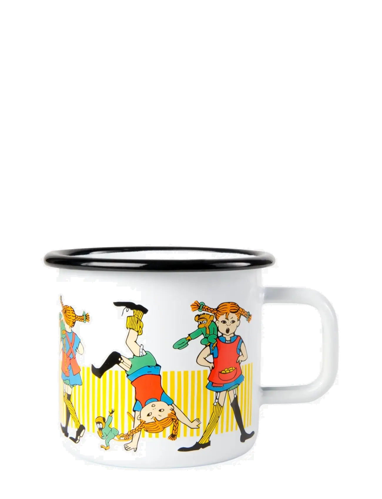 Pipi Pikksukk Enamel mug 3,7dl Pippi Longstocking - Lastetuba - WHITE / multi